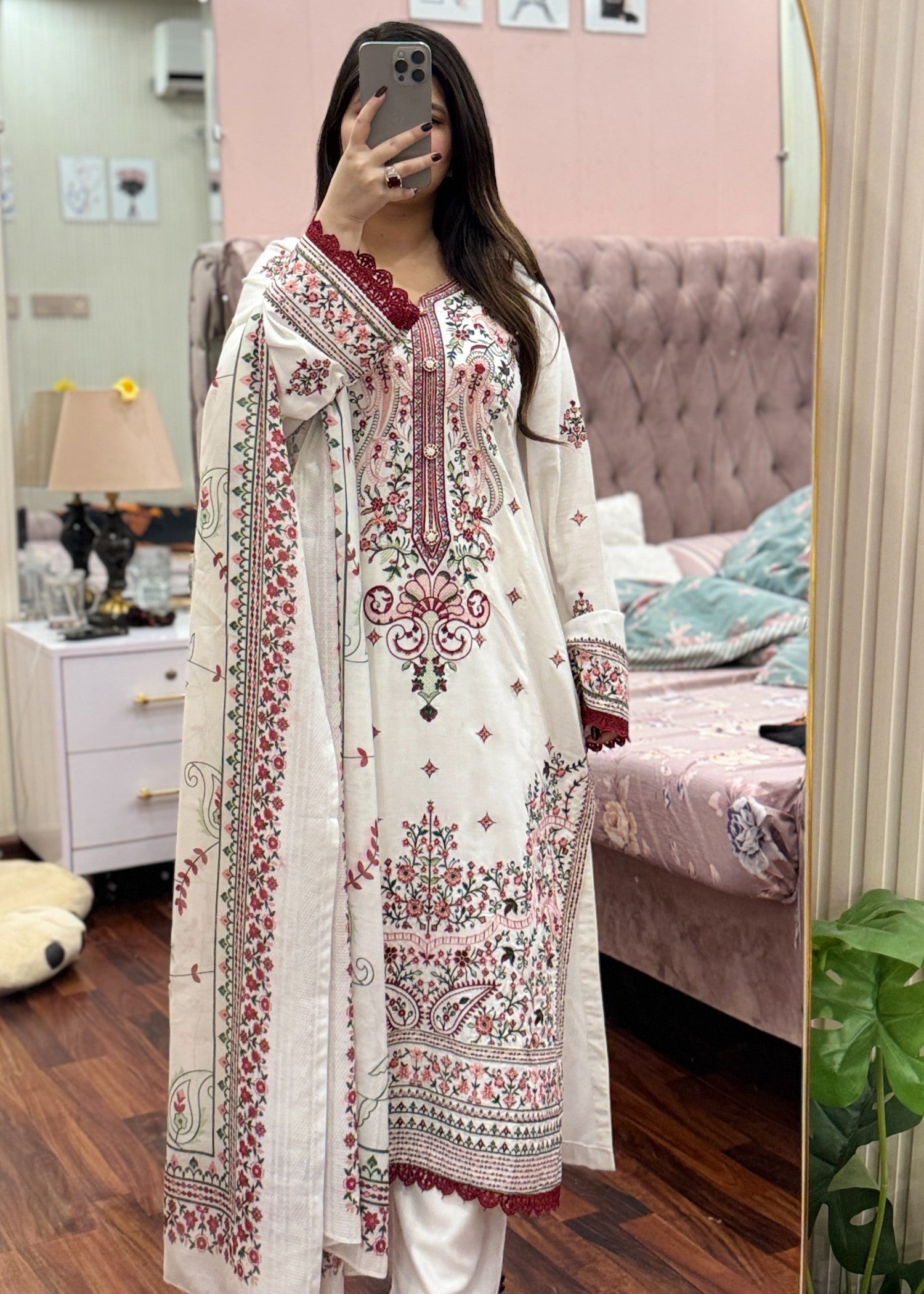 Tehzeeb Libas RASHK EMBROIDERED 3PC