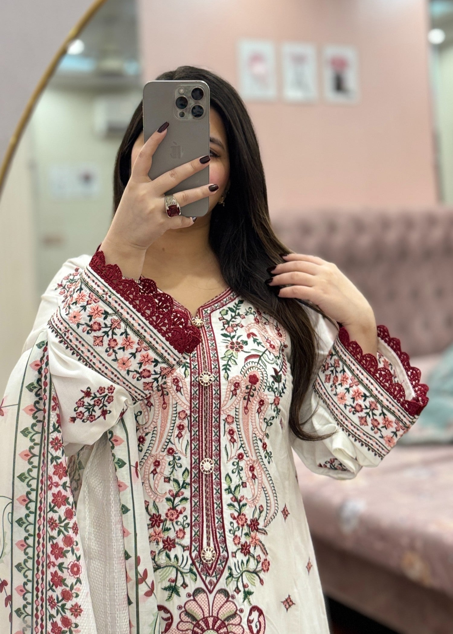 Tehzeeb Libas RASHK EMBROIDERED 3PC