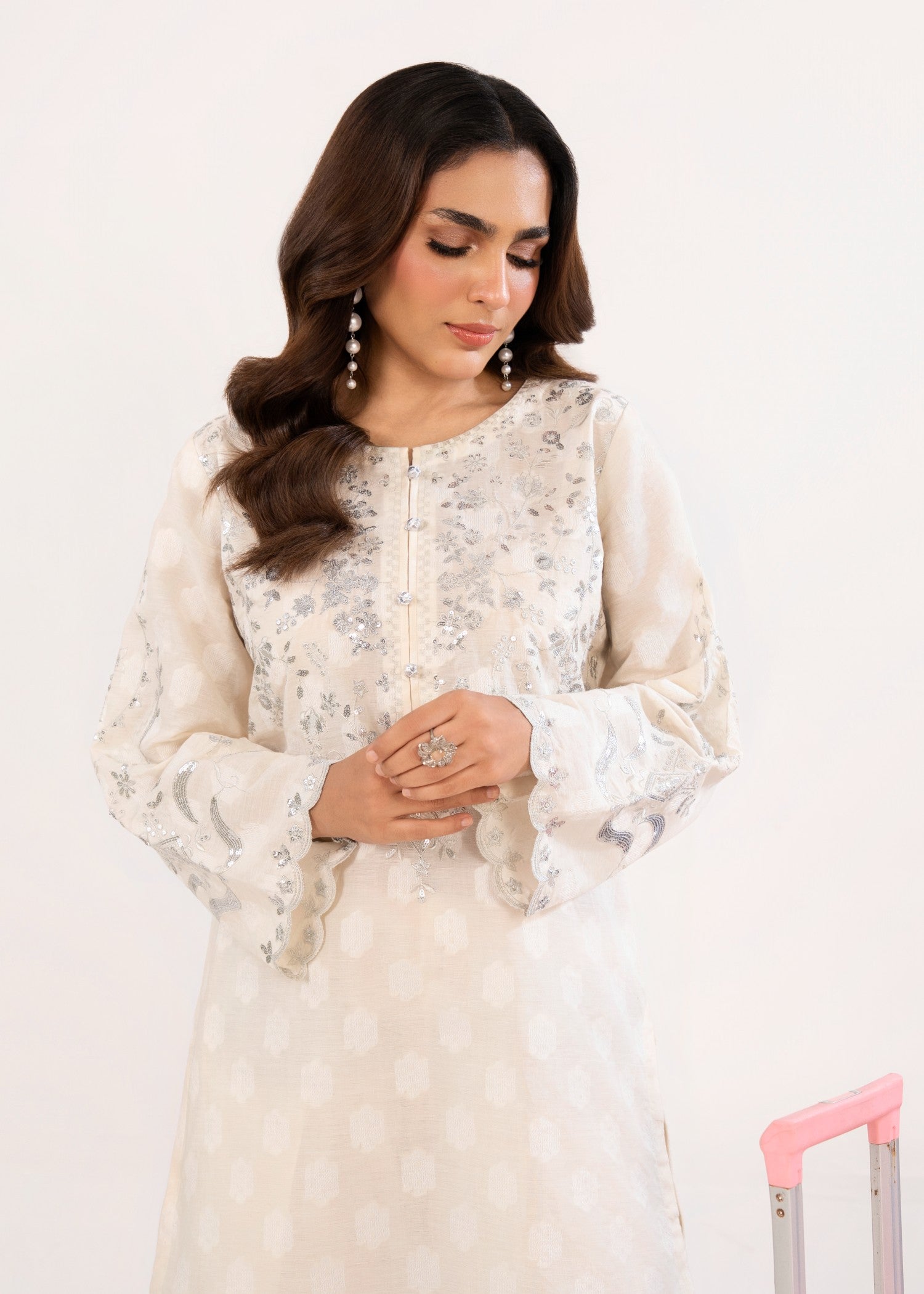 Lawn Kurta Set in White
