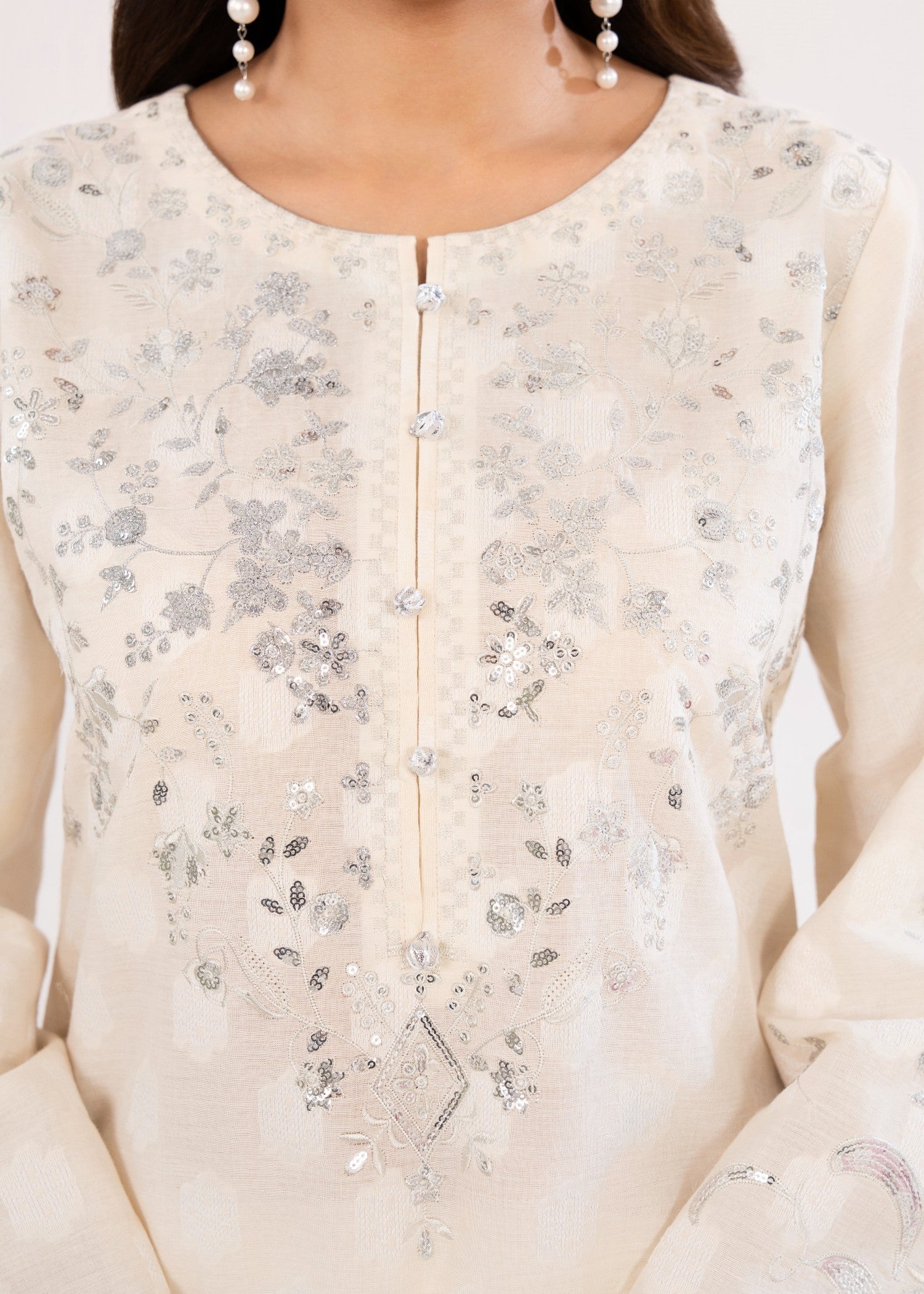 Lawn Kurta Set in White