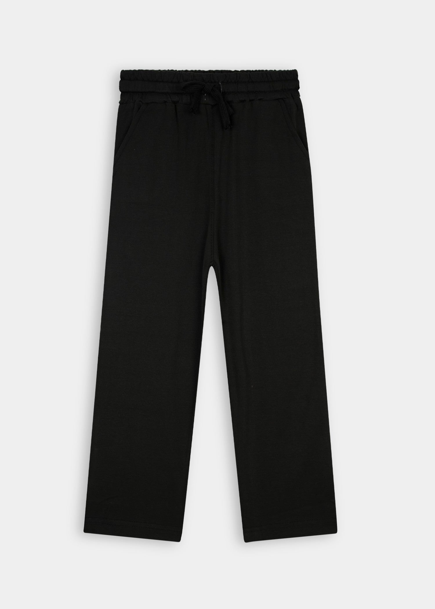 GIRLS-100-1X1 - Cotton Rib Two Piece Set Boxy Graphic Tee Wide Leg Trousers