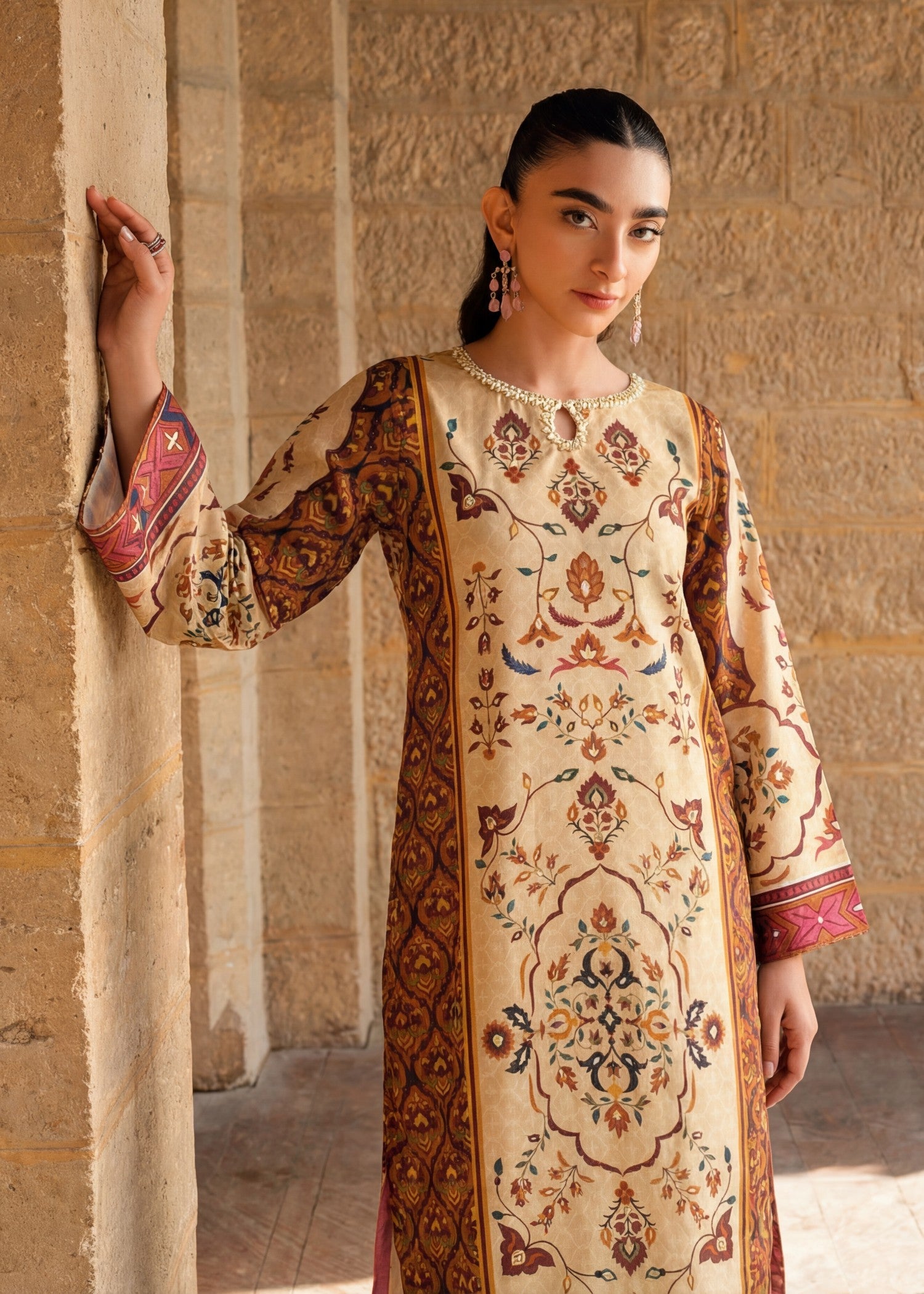 Poly silk Kurti in Multi