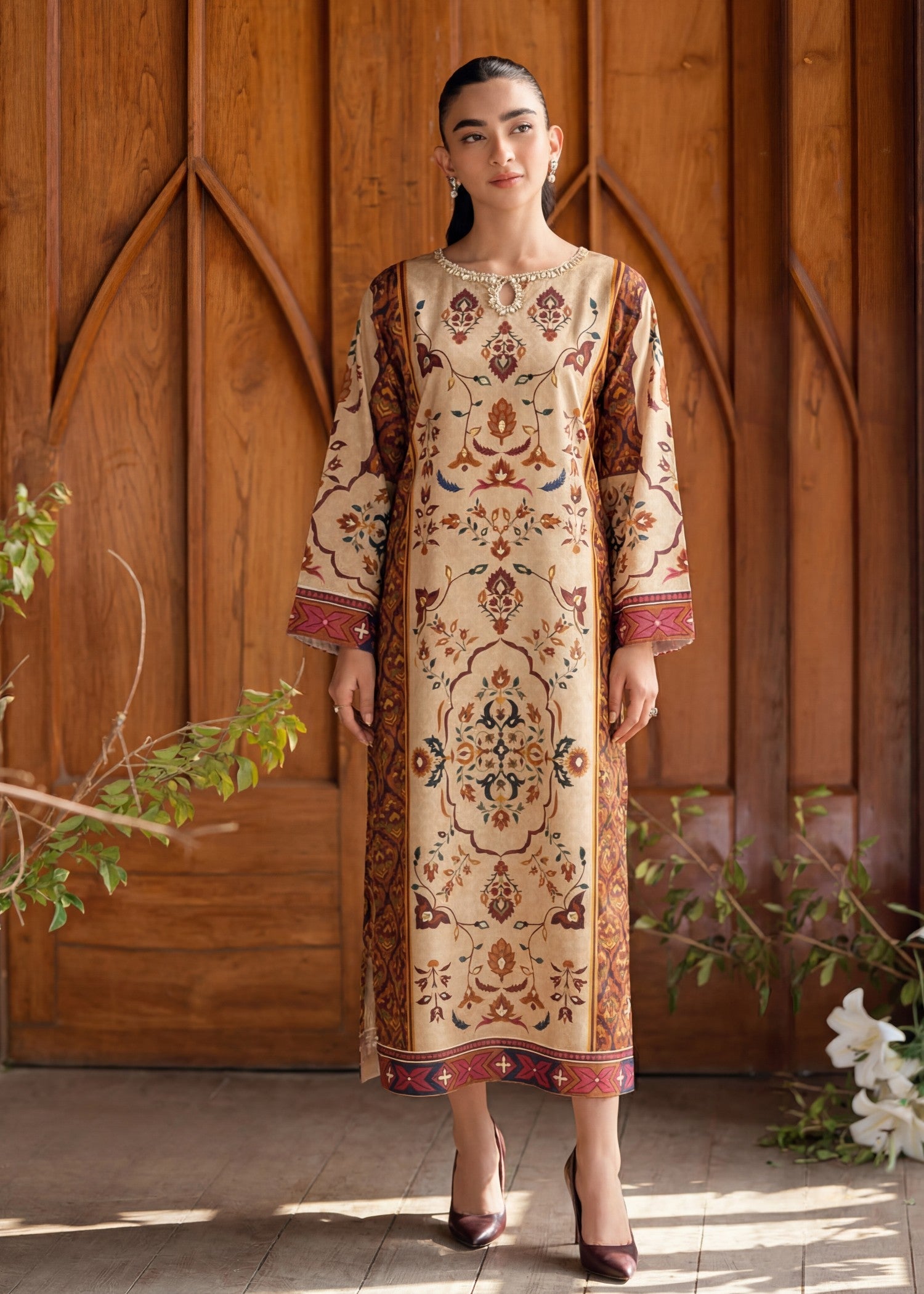 Poly silk Kurti in Multi