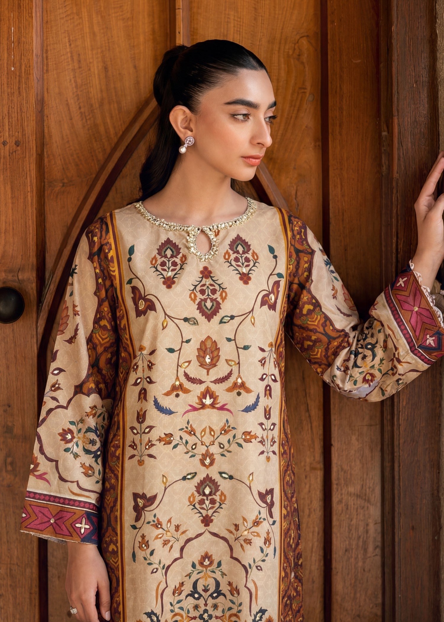 Poly silk Kurti in Multi