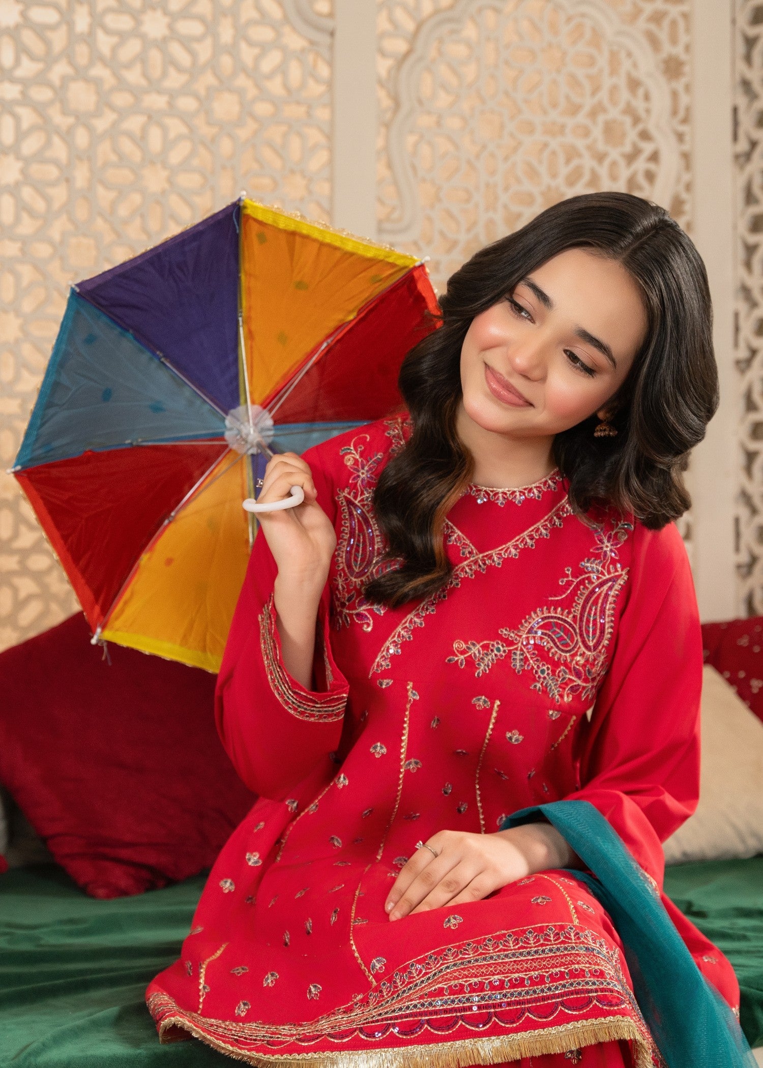 GIRLS-PINK-COTTON-EMBROIDERED-ETHNIC-SUIT-WITH-NET-DUPATTA-FESTIVE-PARTY-WEAR