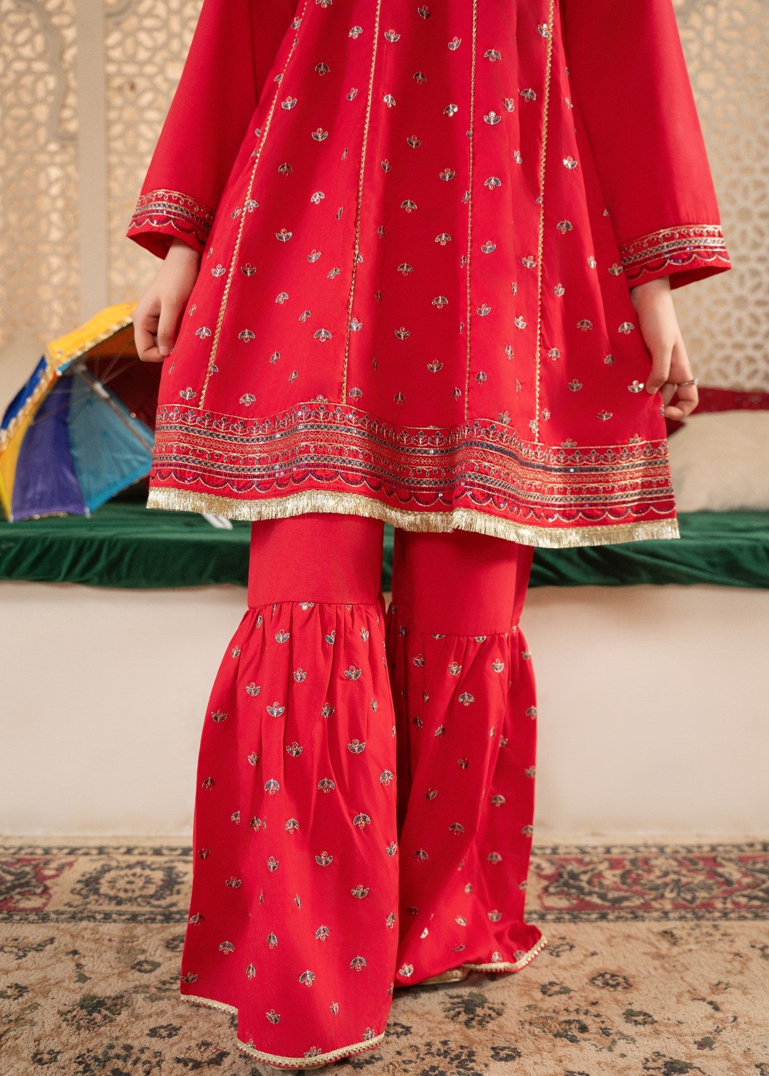 GIRLS-PINK-COTTON-EMBROIDERED-ETHNIC-SUIT-WITH-NET-DUPATTA-FESTIVE-PARTY-WEAR