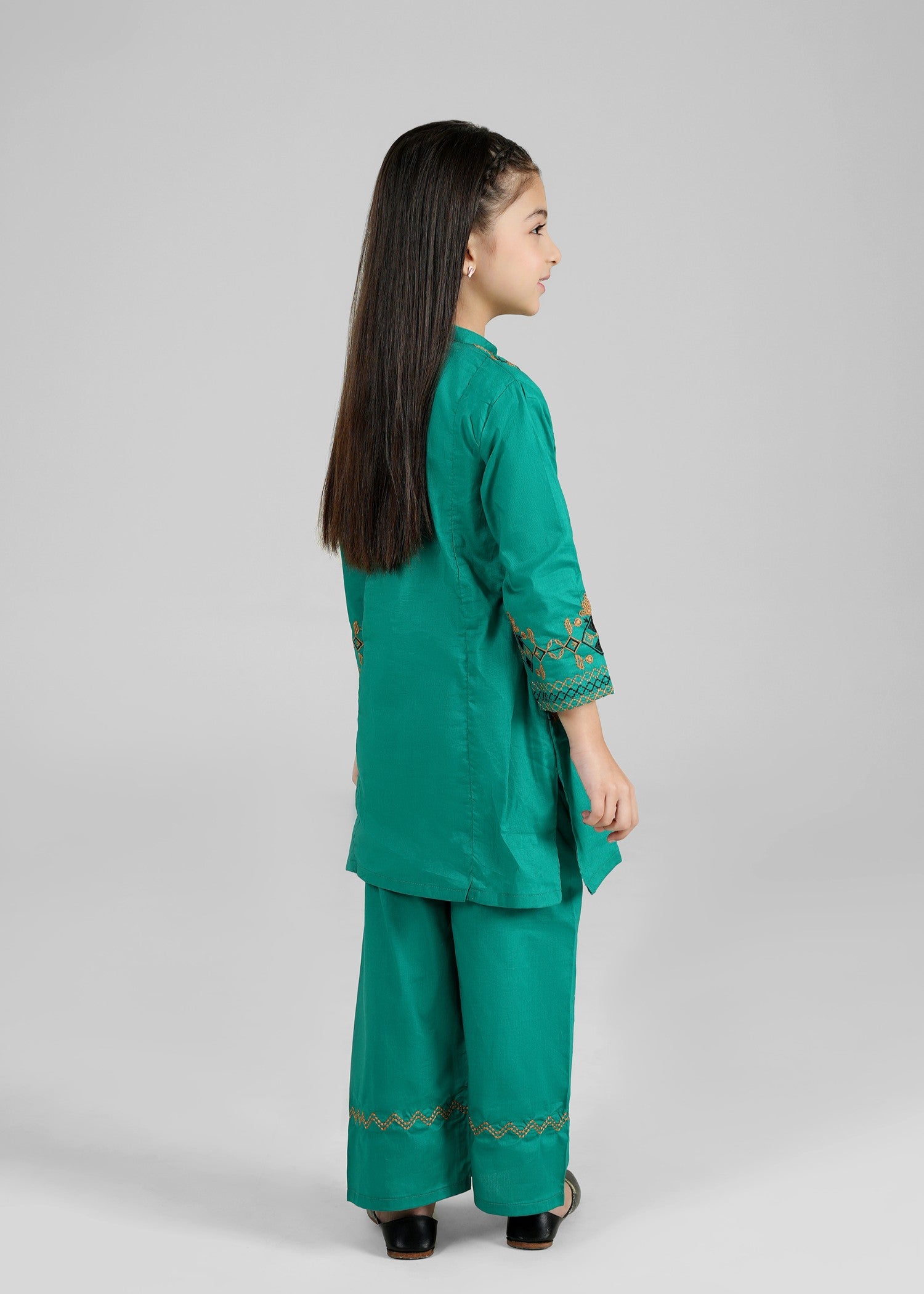 CRIMSON-BLOOM-GIRLS-100-2 - Cotton Piece Festive Eastern Suit