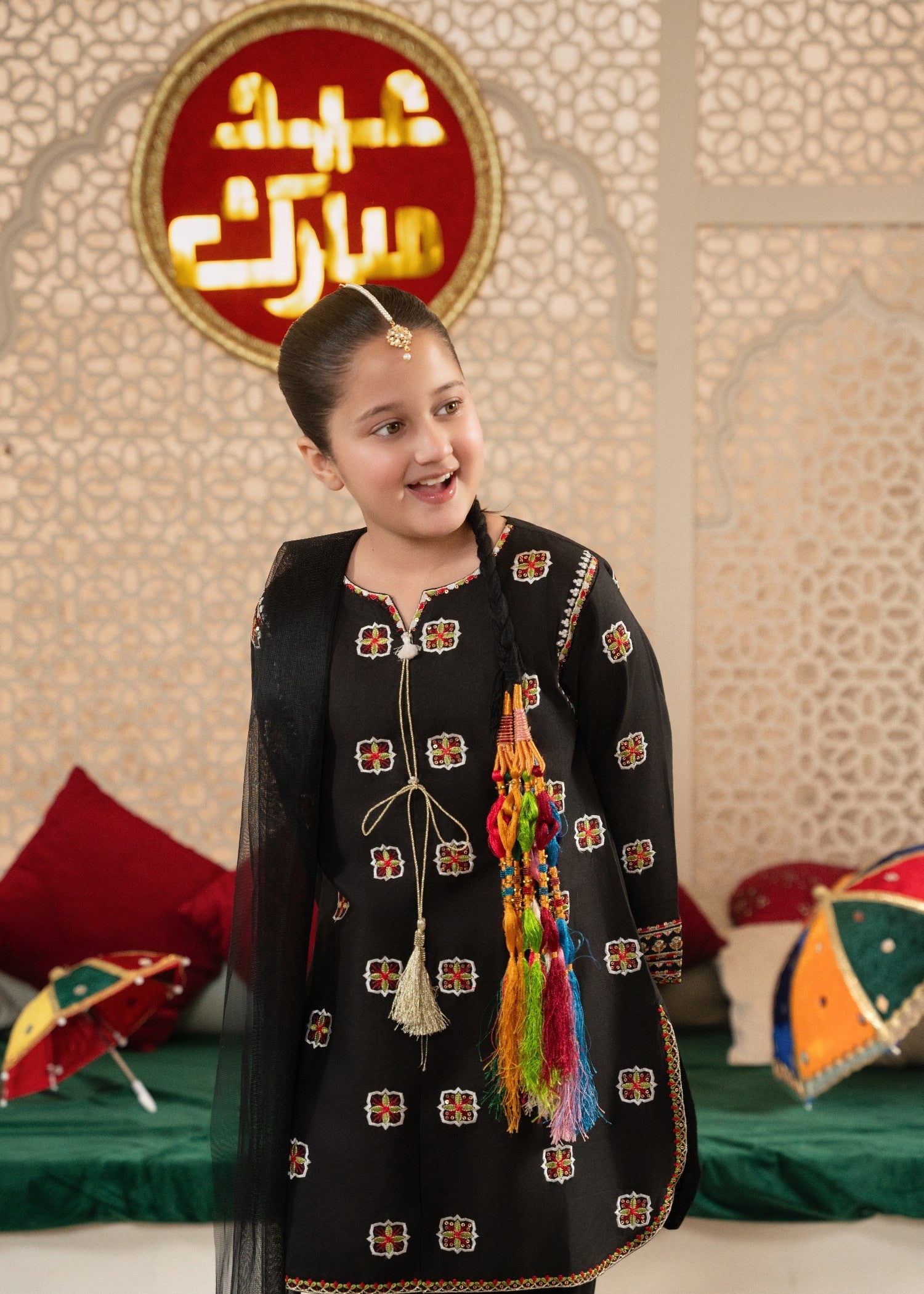 GIRLS-BLACK-COTTON-SEQUIN-EMBROIDERED-ETHNIC-SUIT-WITH-NET-DUPATTA-FESTIVE-PARTY-WEAR
