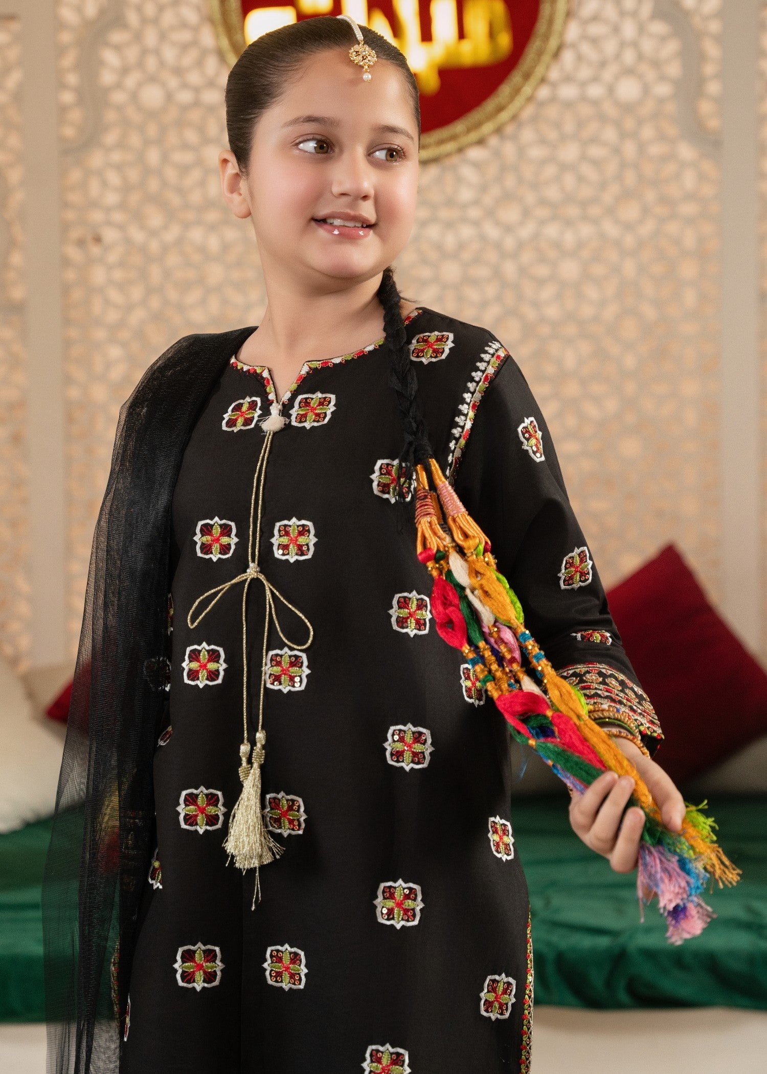 GIRLS-BLACK-COTTON-SEQUIN-EMBROIDERED-ETHNIC-SUIT-WITH-NET-DUPATTA-FESTIVE-PARTY-WEAR