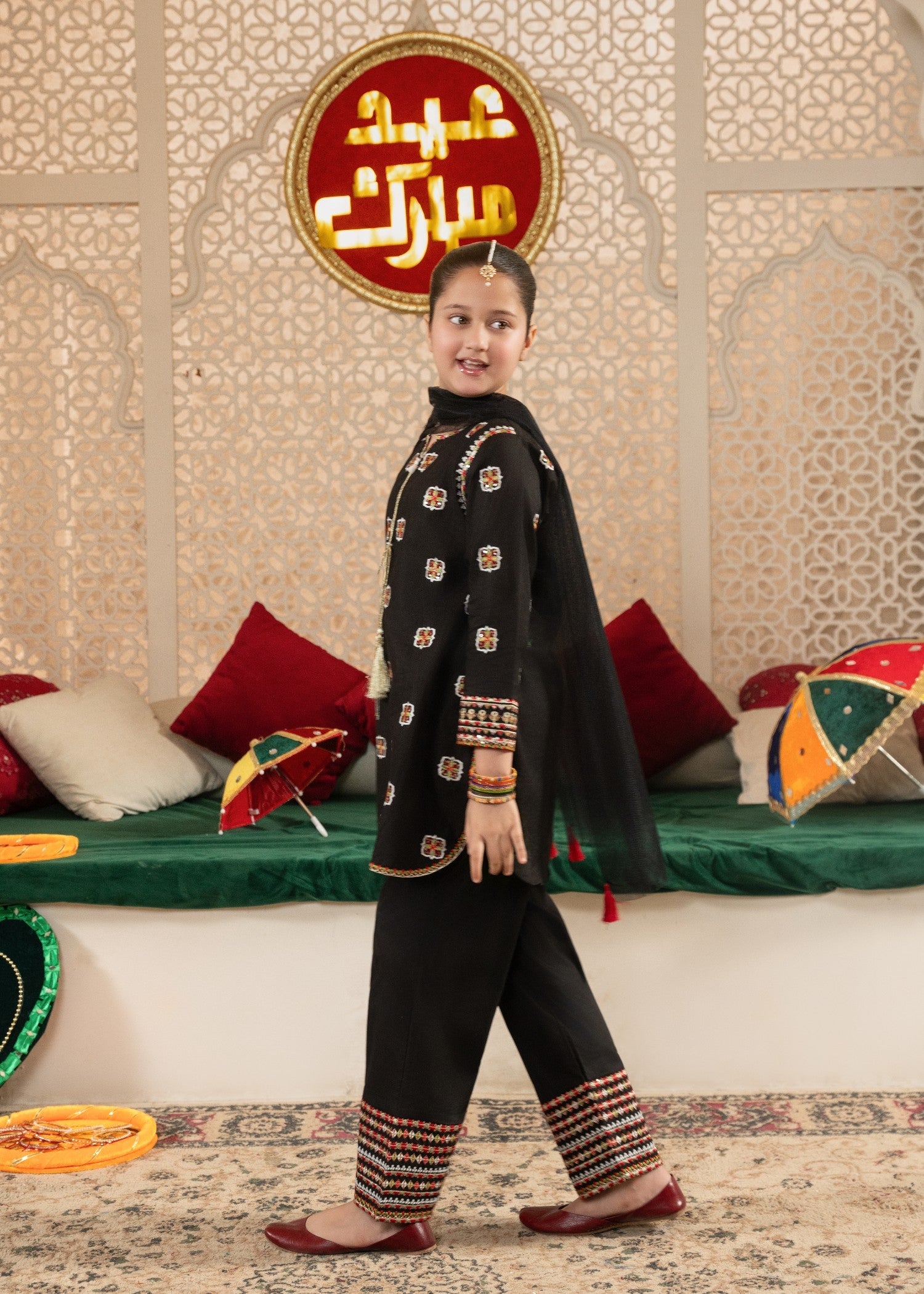 GIRLS-BLACK-COTTON-SEQUIN-EMBROIDERED-ETHNIC-SUIT-WITH-NET-DUPATTA-FESTIVE-PARTY-WEAR