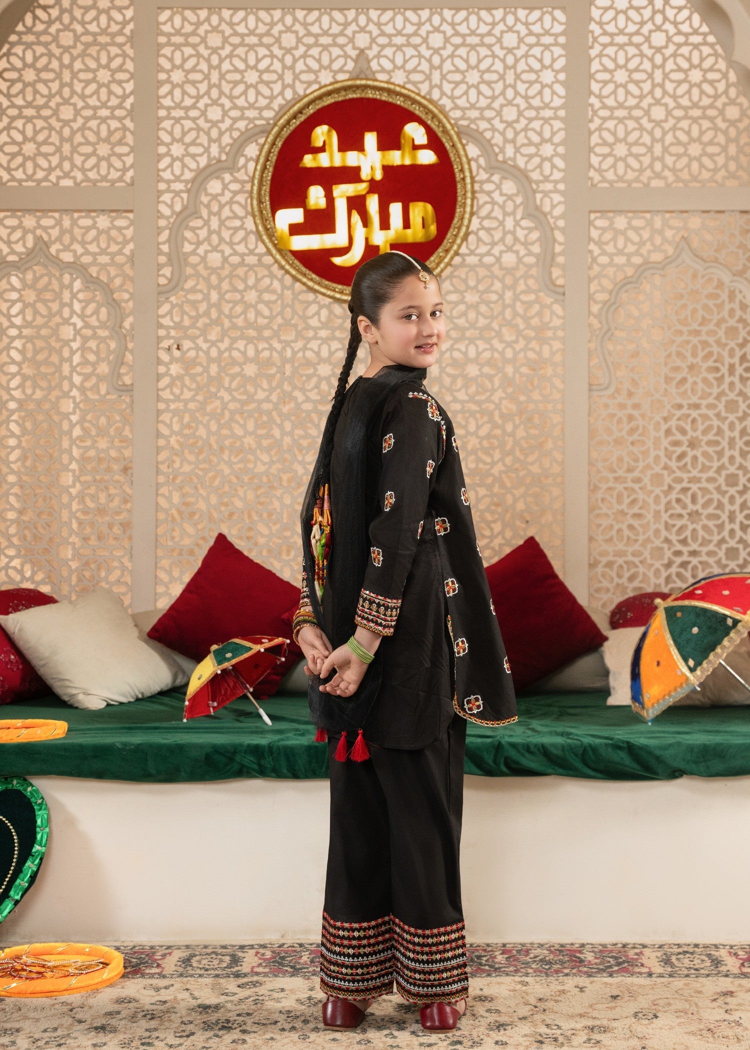 GIRLS-BLACK-COTTON-SEQUIN-EMBROIDERED-ETHNIC-SUIT-WITH-NET-DUPATTA-FESTIVE-PARTY-WEAR