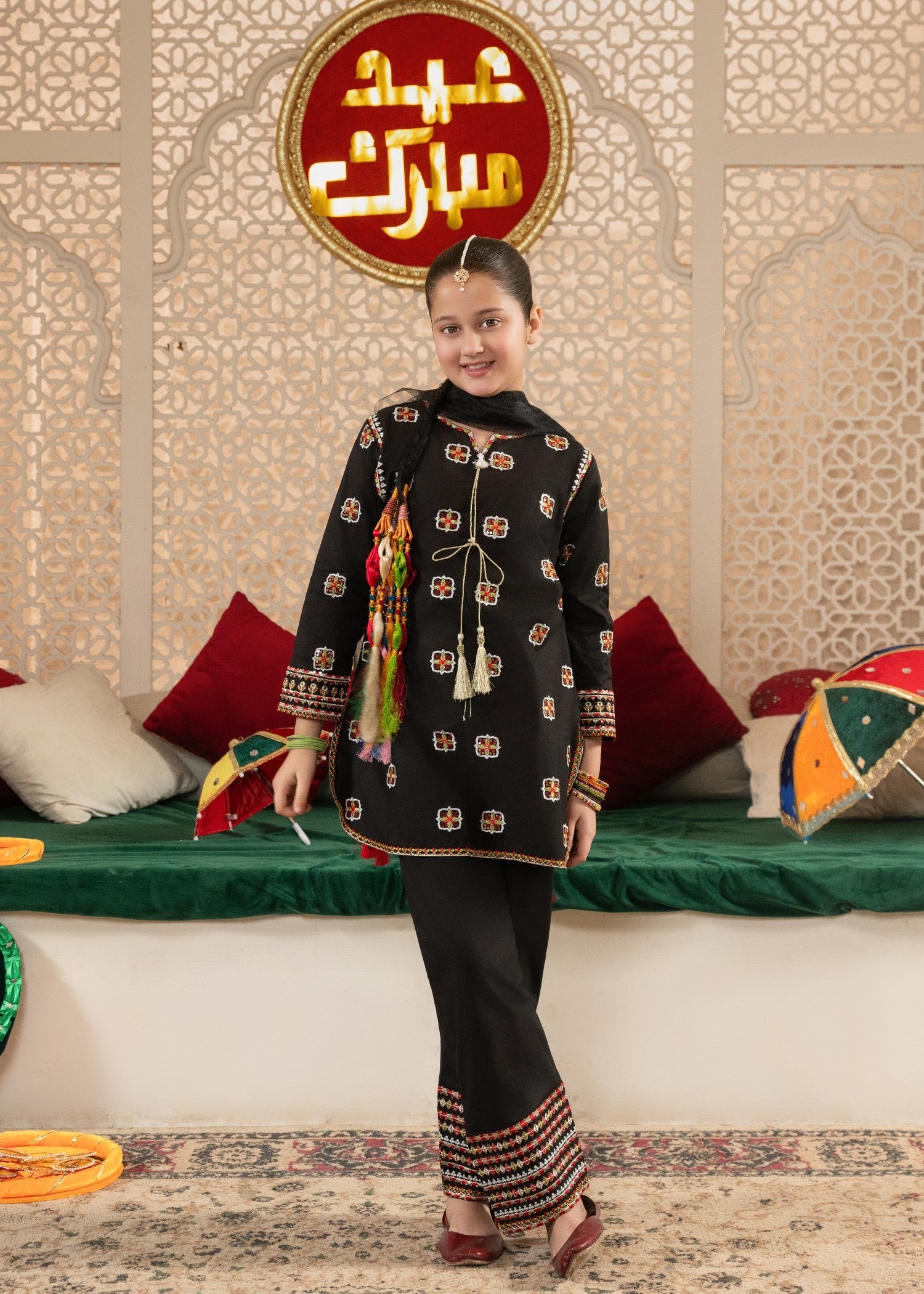 GIRLS-BLACK-COTTON-SEQUIN-EMBROIDERED-ETHNIC-SUIT-WITH-NET-DUPATTA-FESTIVE-PARTY-WEAR
