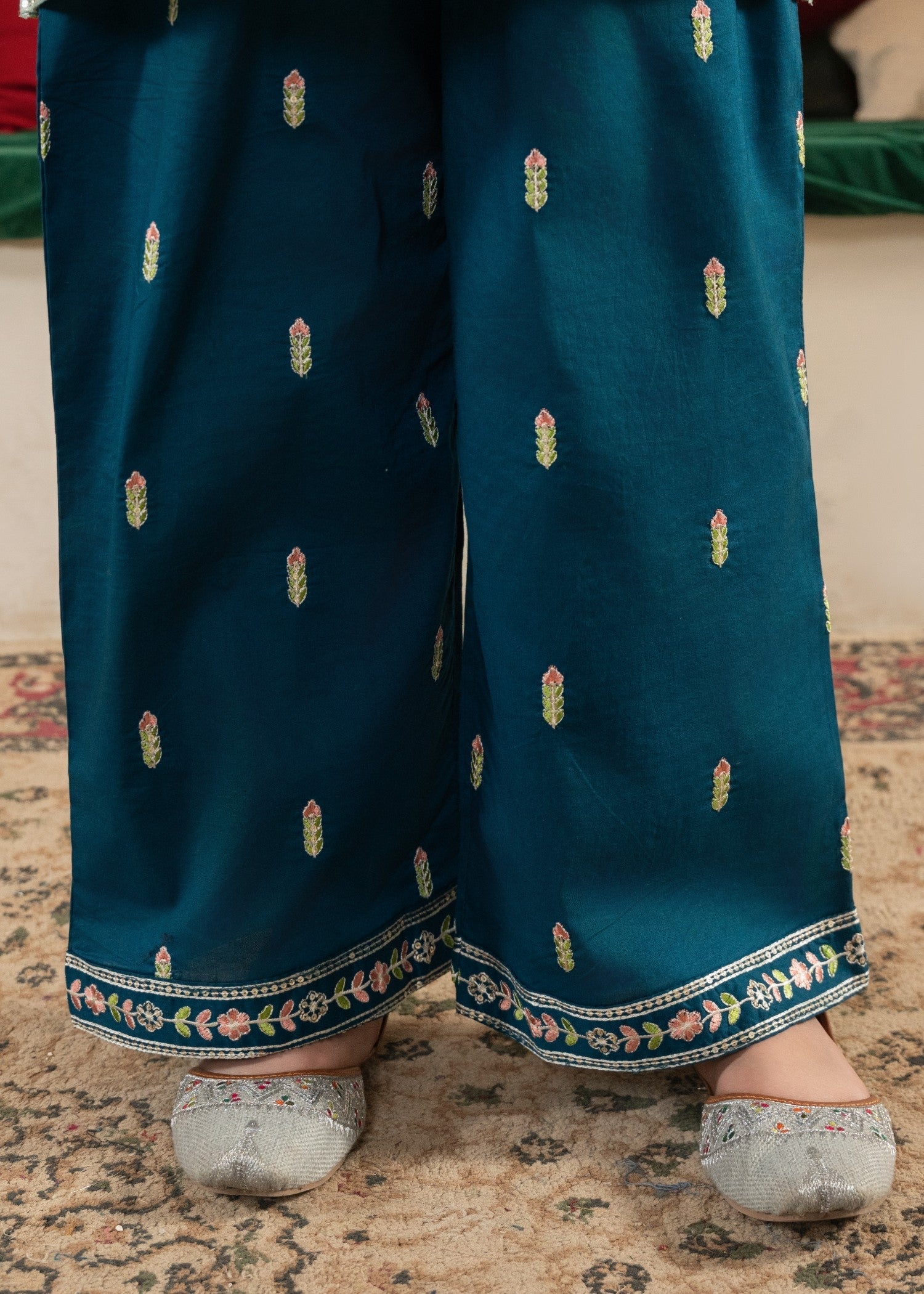 GIRLS-3-100 - Piece Eastern Wear Suit Cotton Embroidered Festive Outfit
