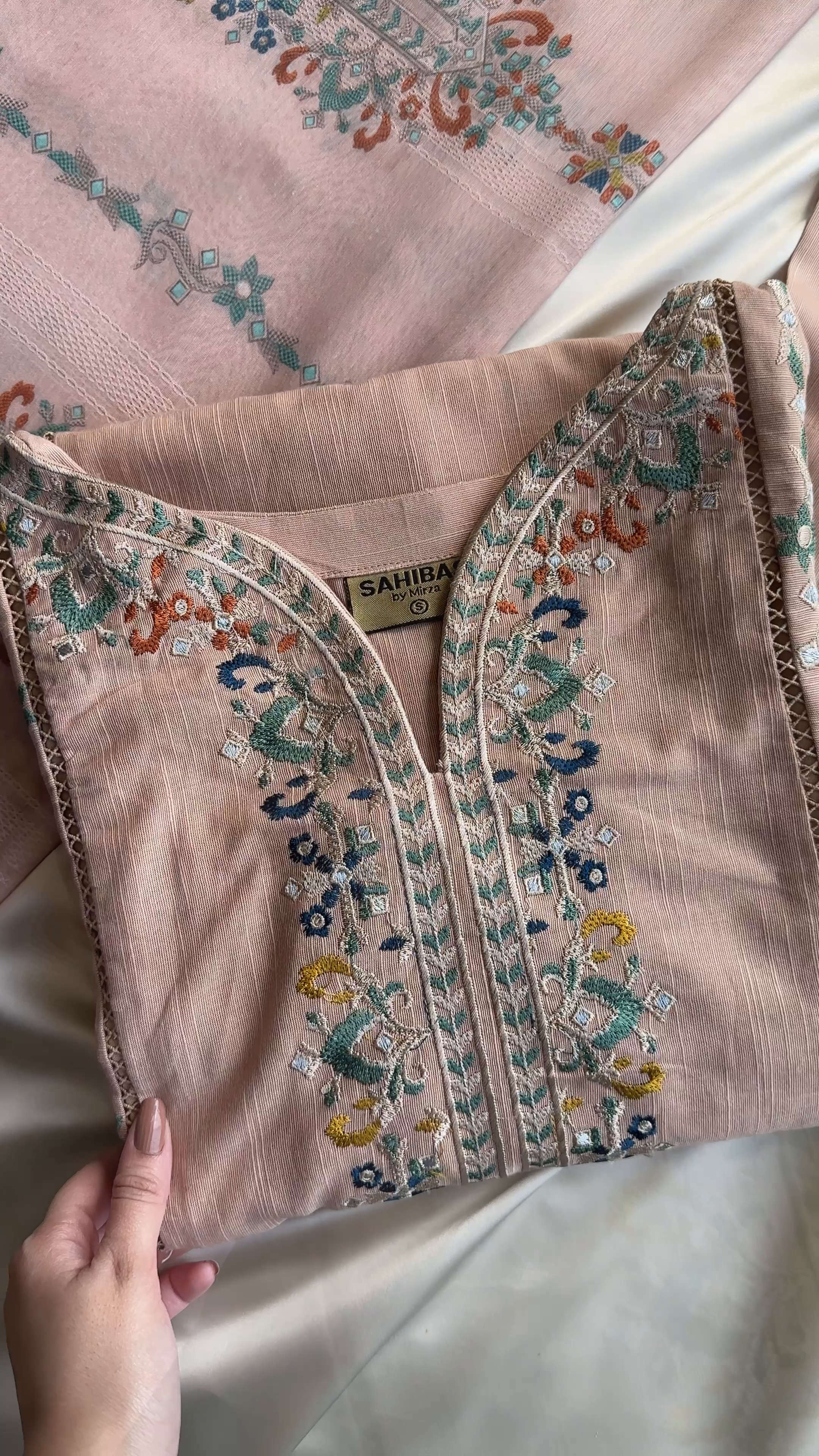 Lawn Kurta Set in Beige