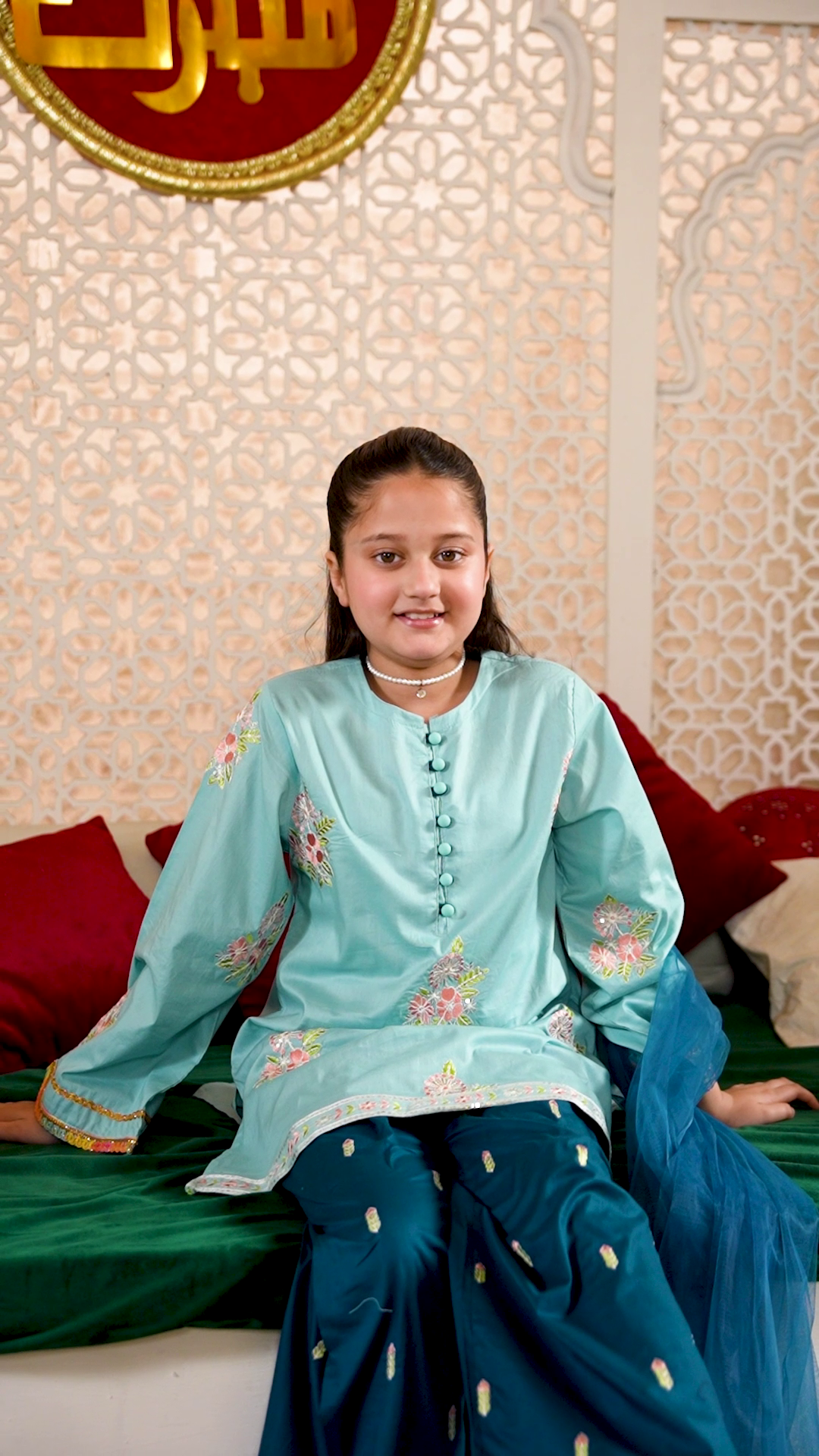 GIRLS-3-100 - Piece Eastern Wear Suit Cotton Embroidered Festive Outfit