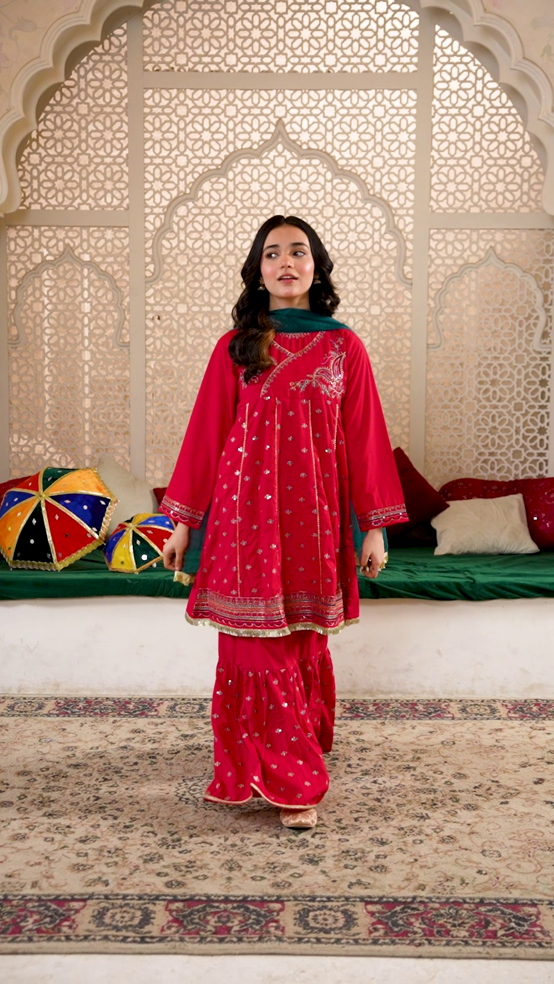 GIRLS-PINK-COTTON-EMBROIDERED-ETHNIC-SUIT-WITH-NET-DUPATTA-FESTIVE-PARTY-WEAR