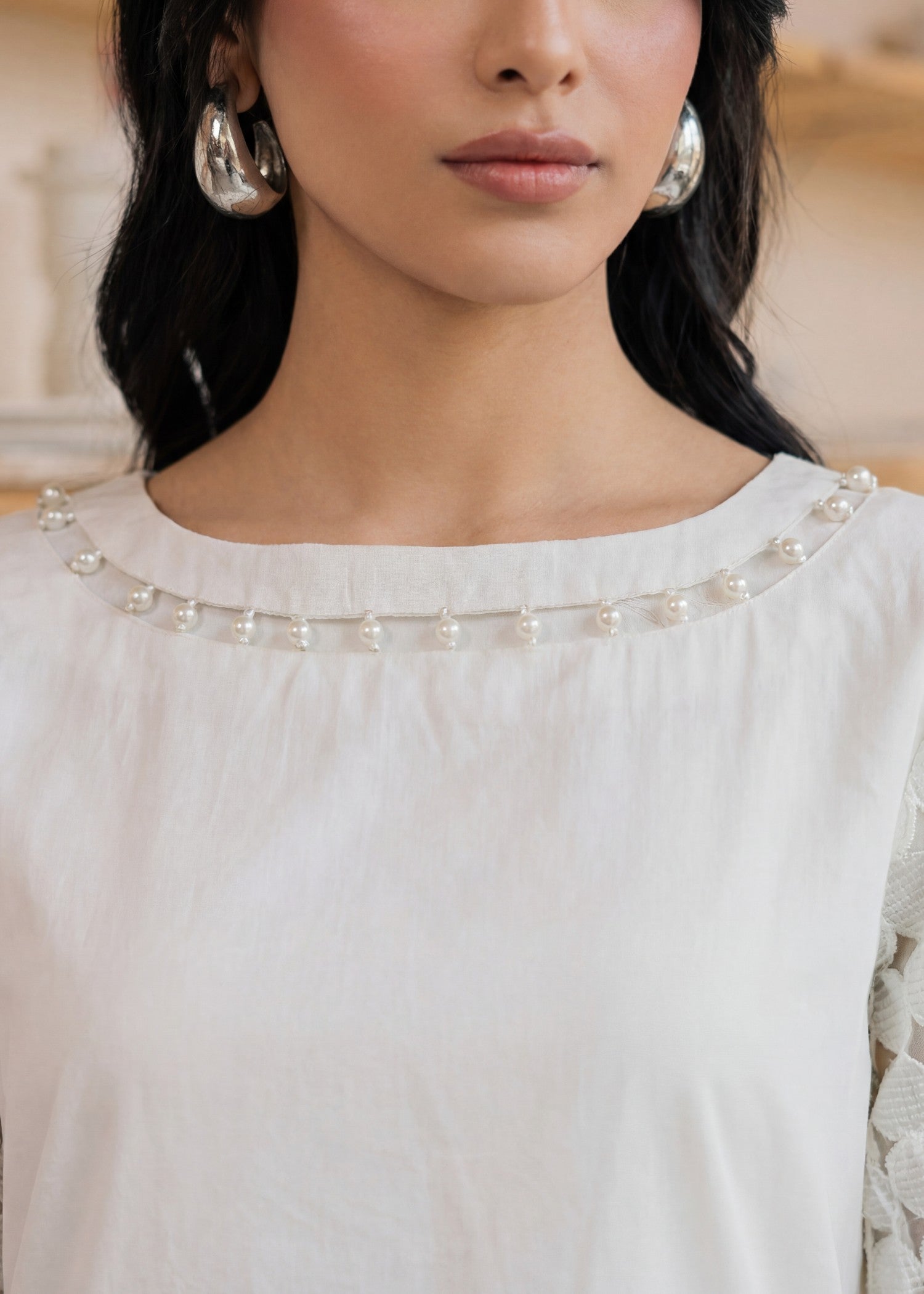 Lawn Kurta Set in White