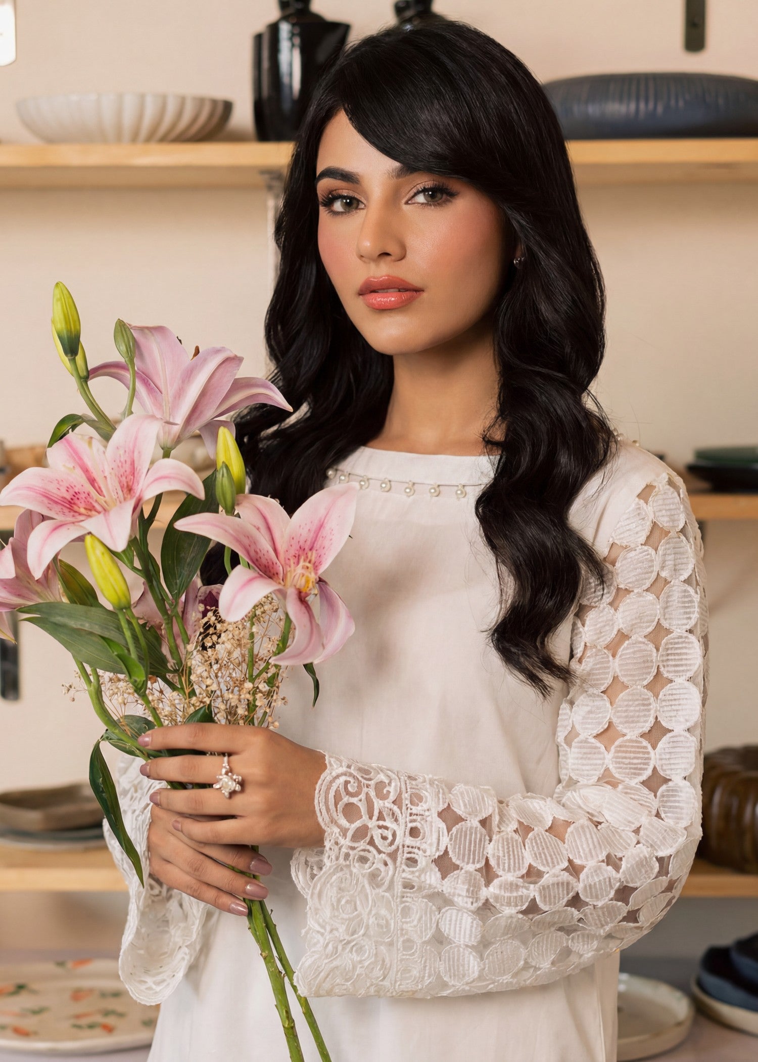 Lawn Kurta Set in White