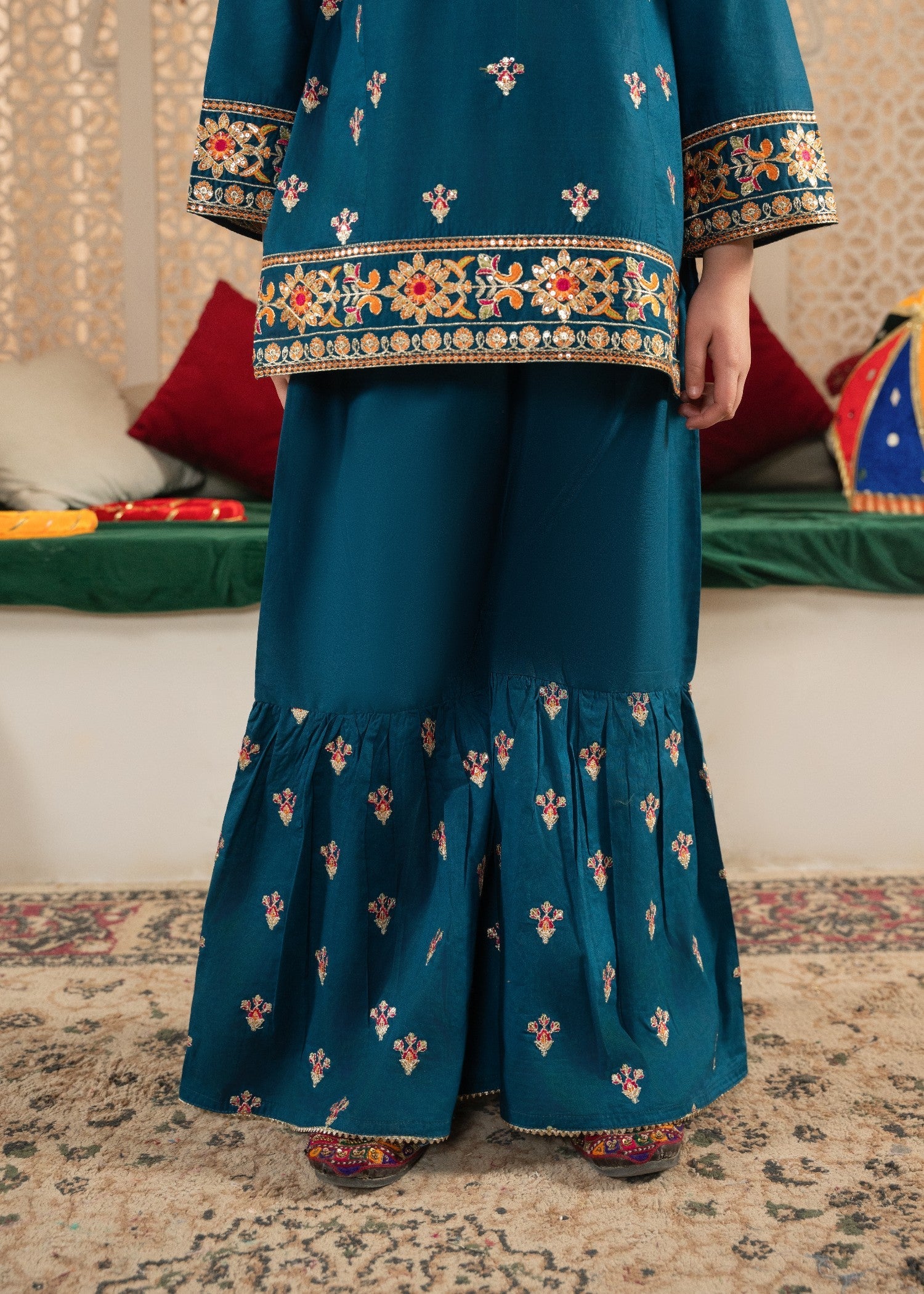 GIRLS-FESTIVE-TEAL-EMBROIDERED-GHARARA-SET