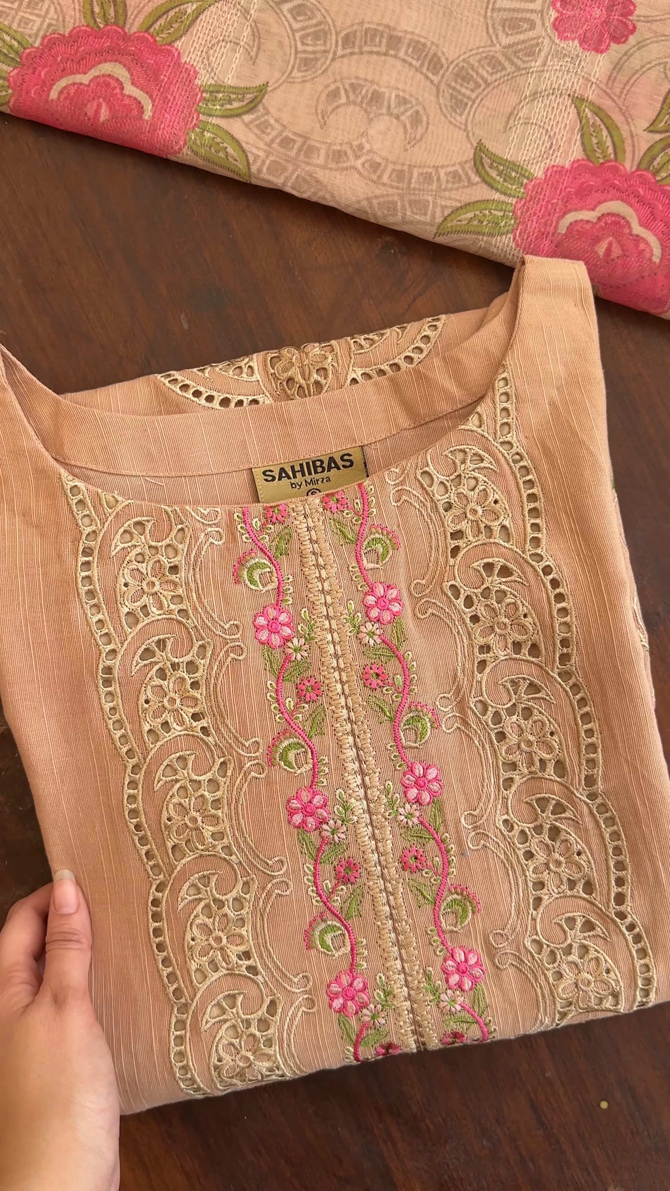 Lawn Kurta Set in Beige