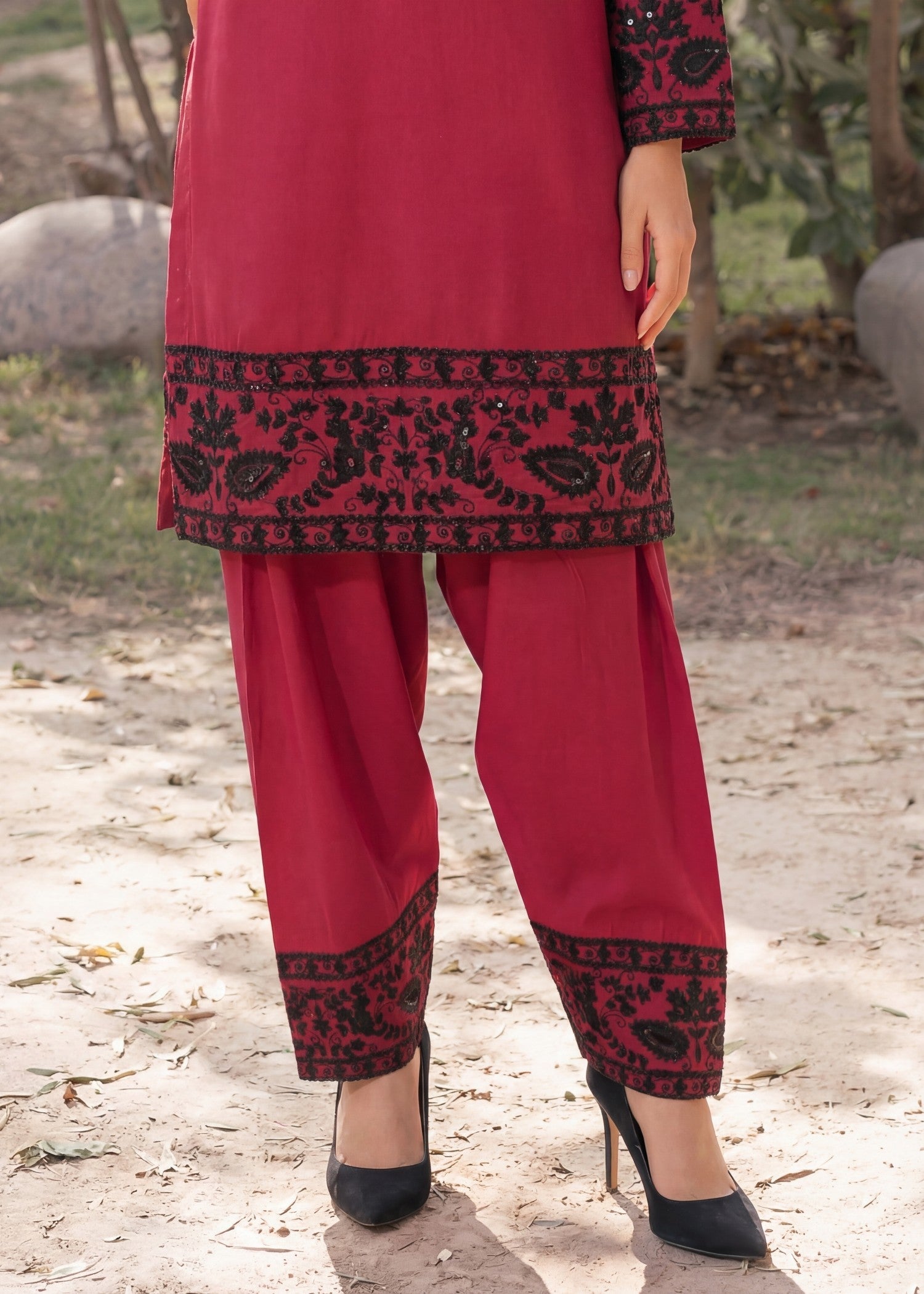 Sahibas By Mirza Madiha- Maroon