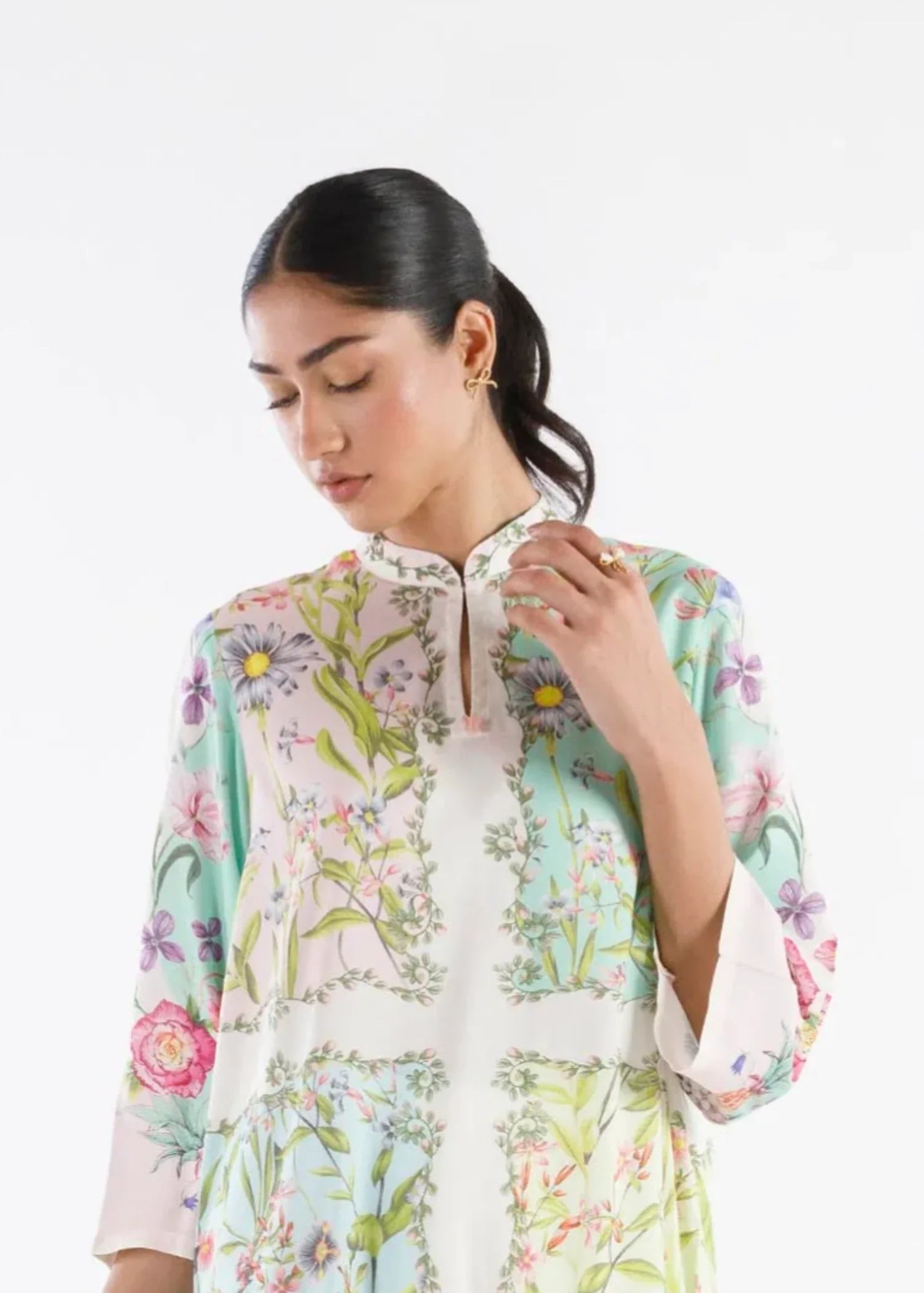 Sana Safinaz Stitched Printed Linen Shirt + Shalwar - SS26BSP114P2T