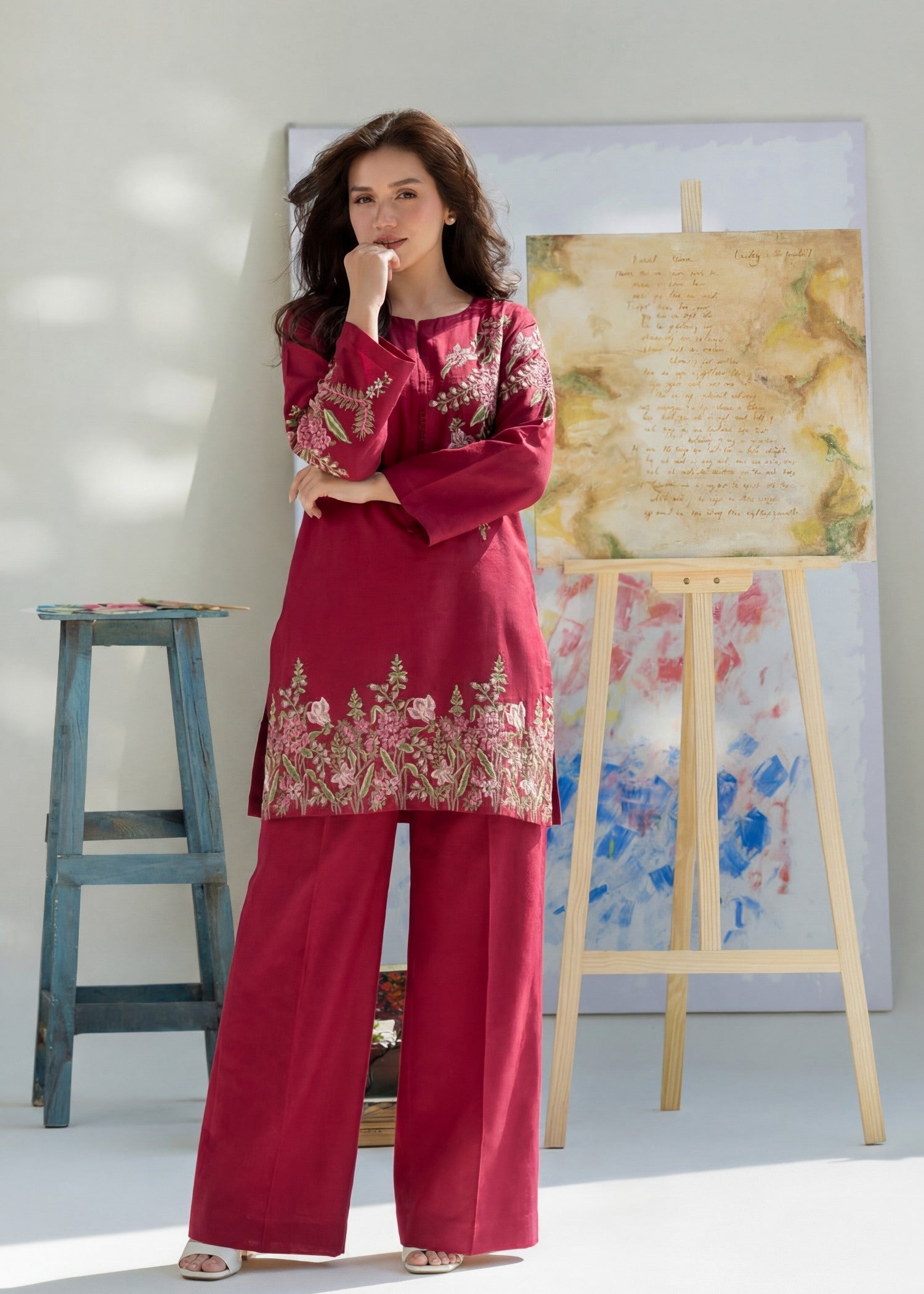 Sahibas By Mirza Orwiya - Maroon