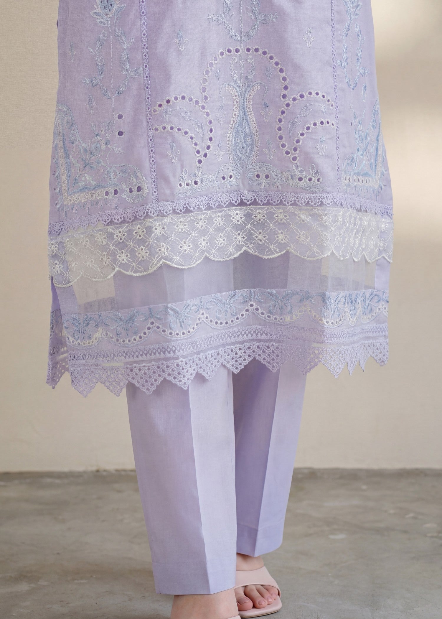 Lawn Kurta Set in Periwinkle