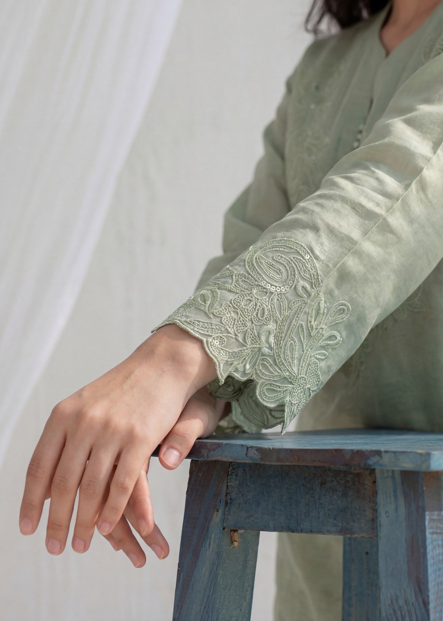 Lawn Kurta Set in Pistachio green