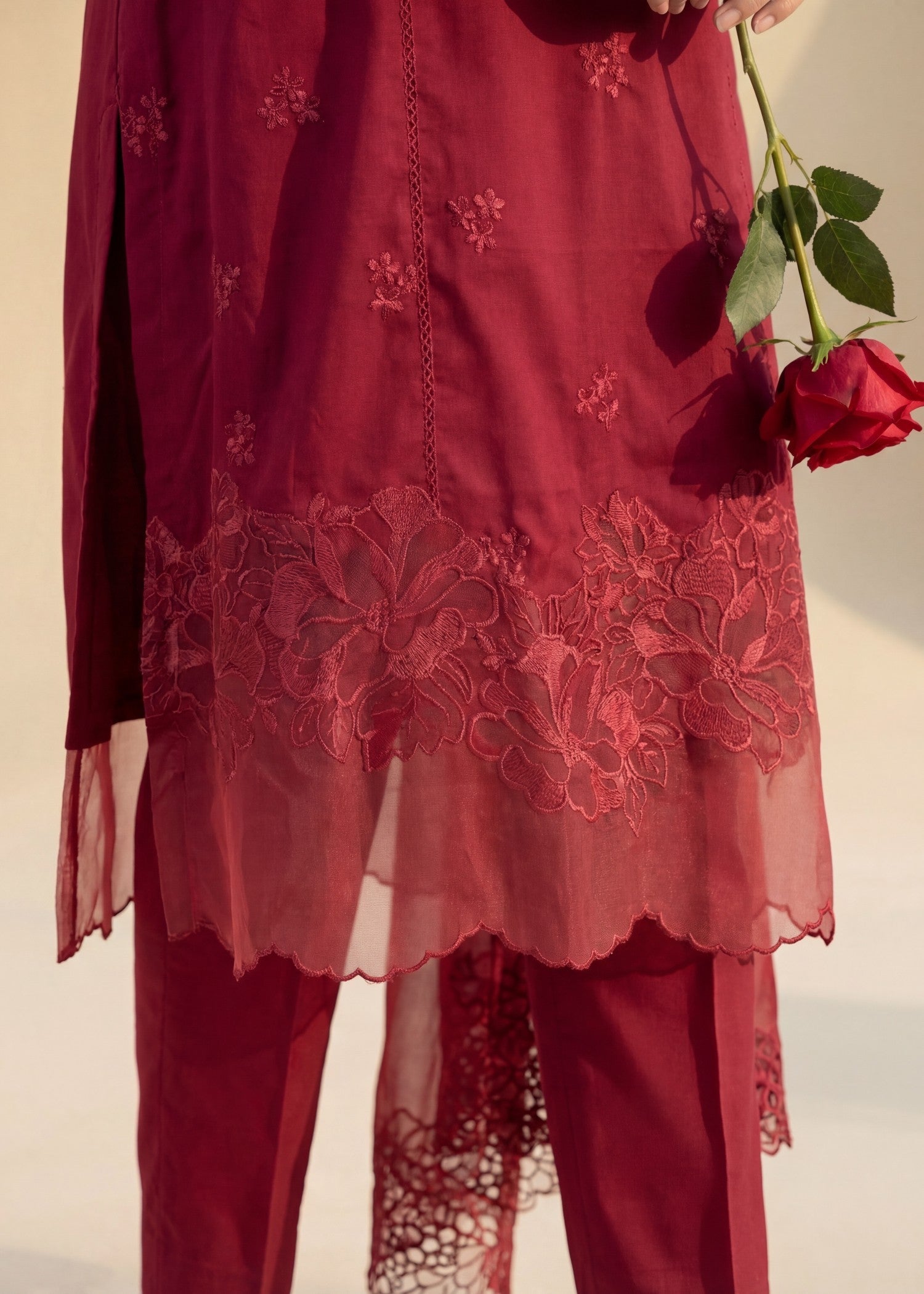 Sahibas By Mirza Namar - Maroon