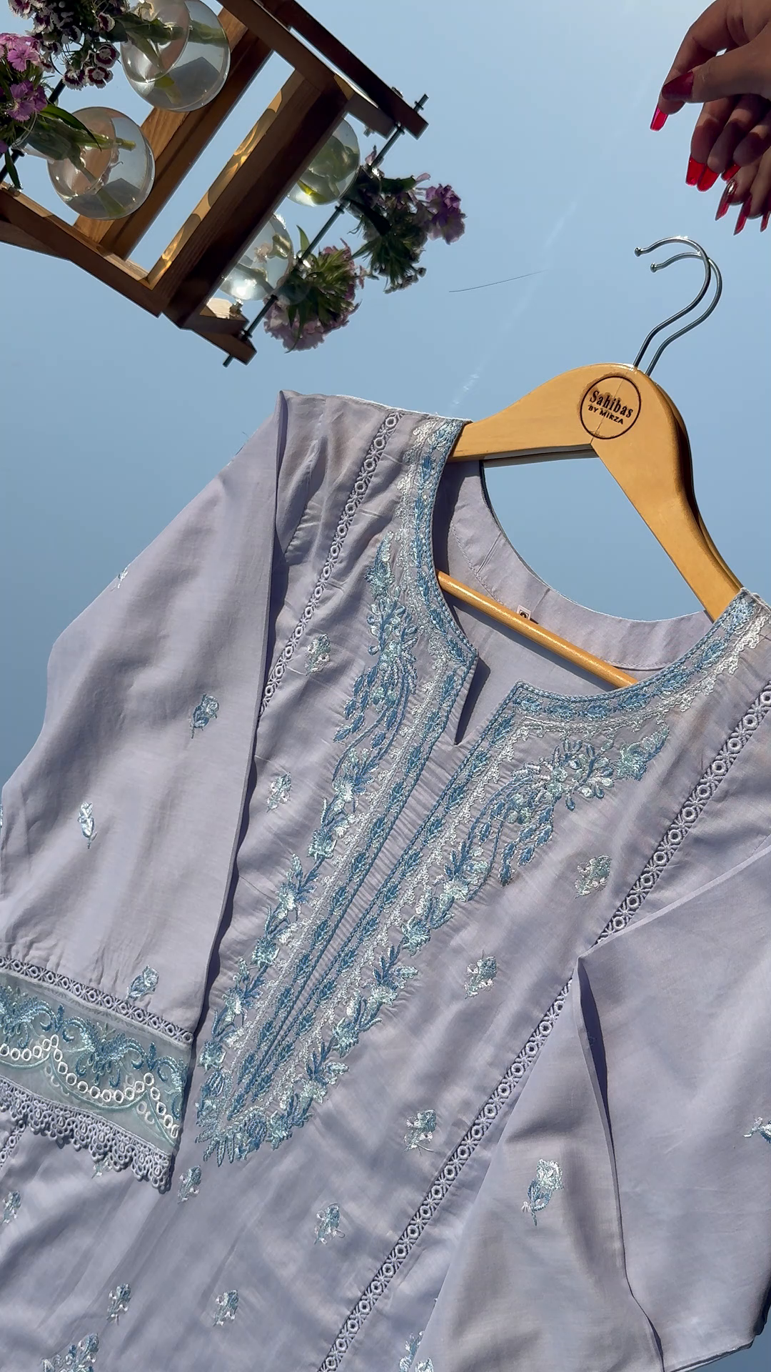 Lawn Kurta Set in Periwinkle