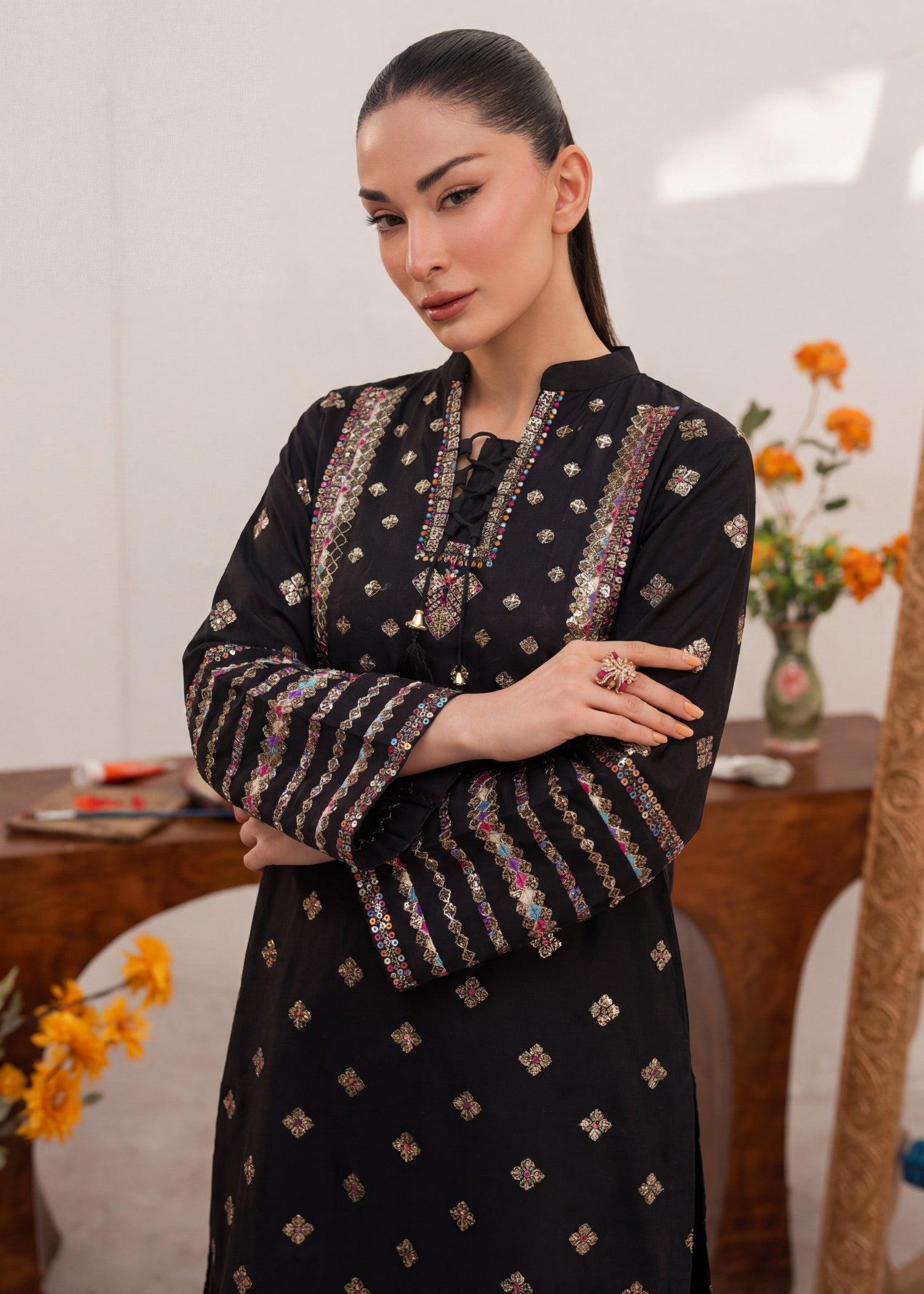 Sahibas By Mirza Laleh Rose - Black