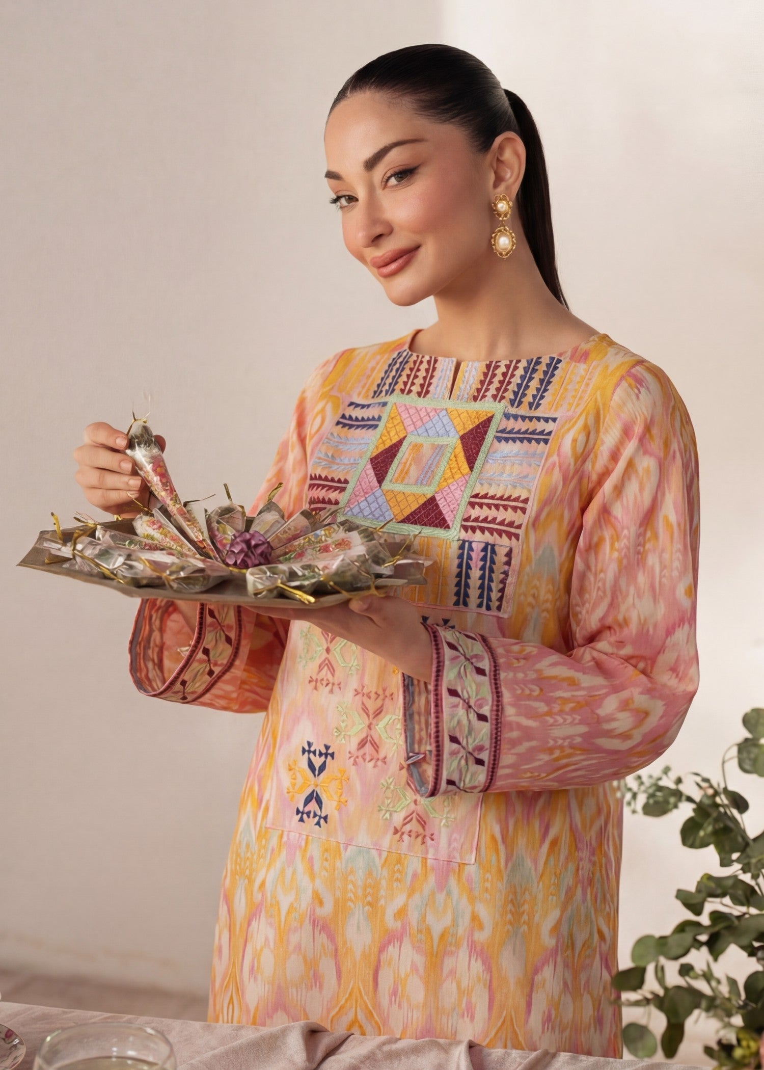 Cotton Kurta Set in Multi