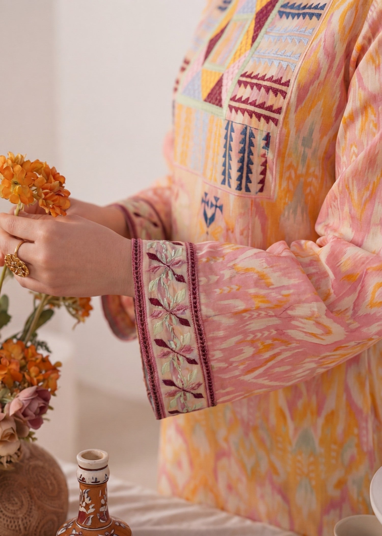 Cotton Kurta Set in Multi