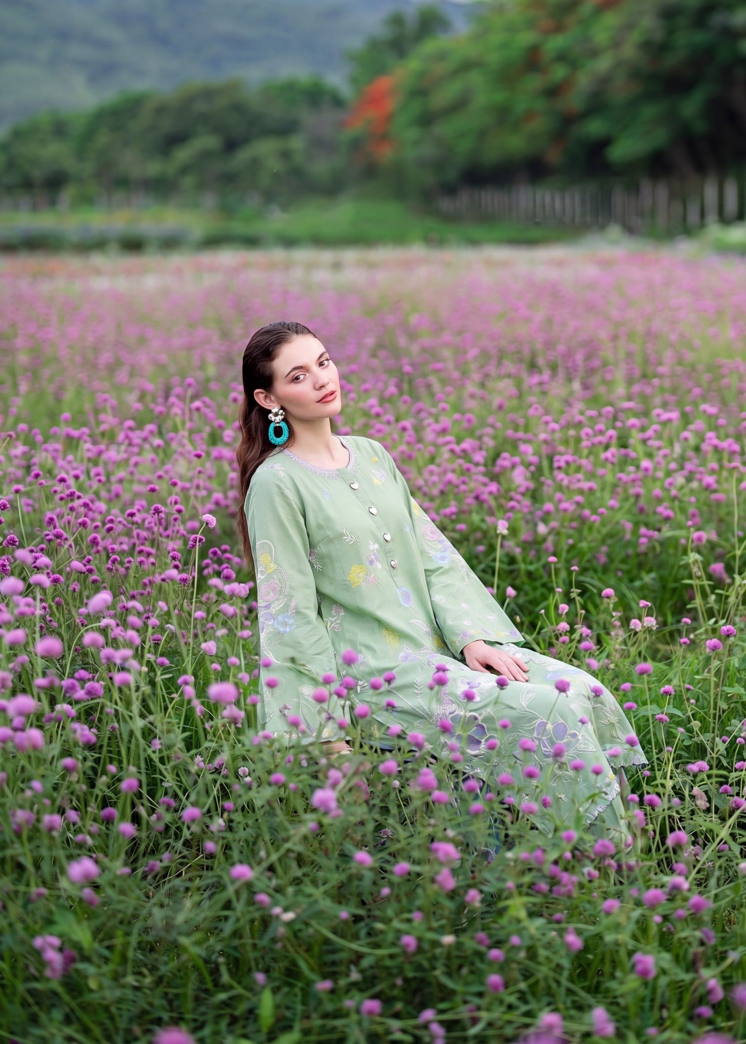 Lawn Kurta Set in Pistachio green