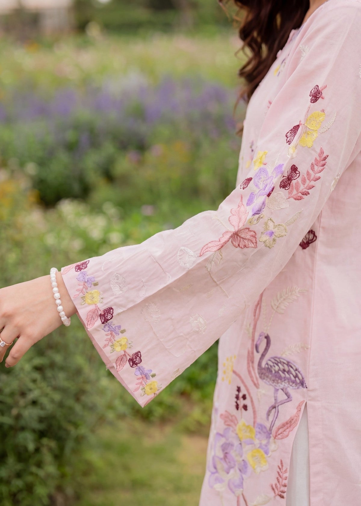 Lawn Kurta Set in Blush pink