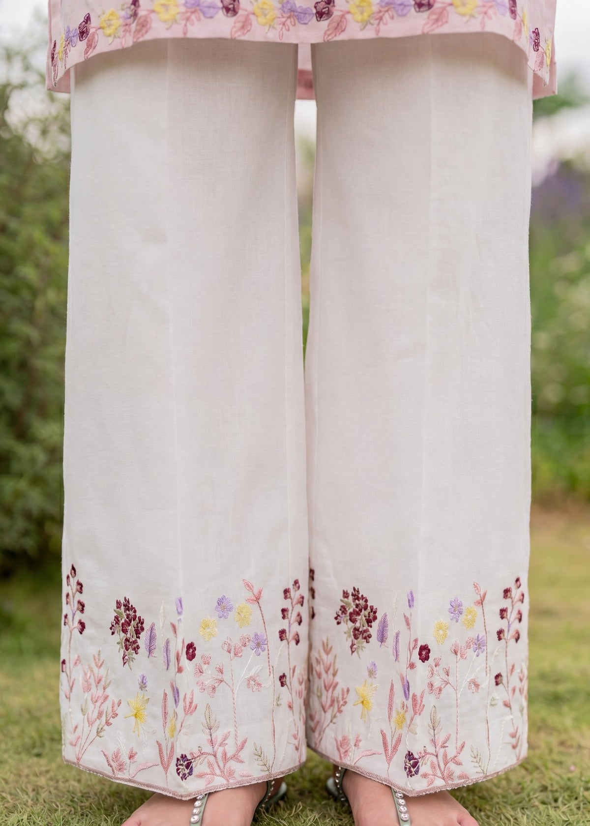Lawn Kurta Set in Blush pink
