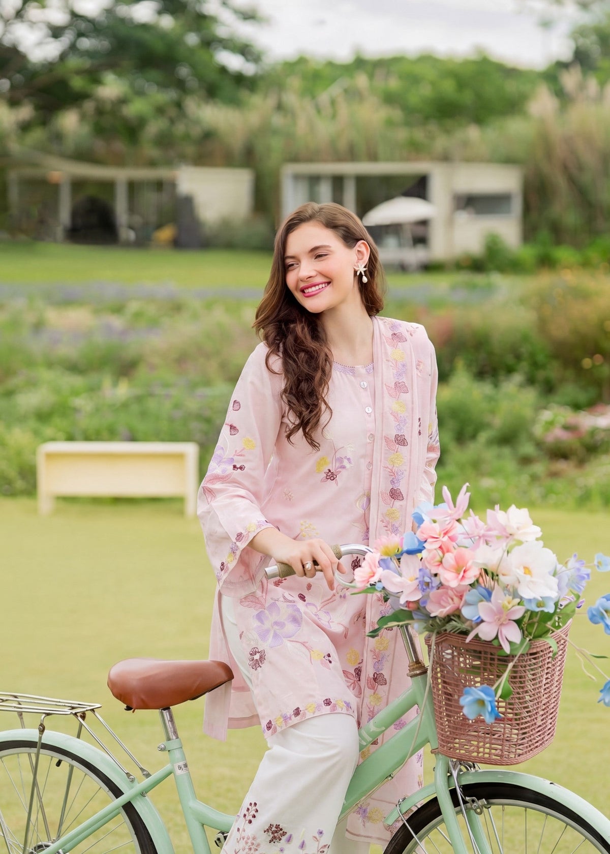 Lawn Kurta Set in Blush pink