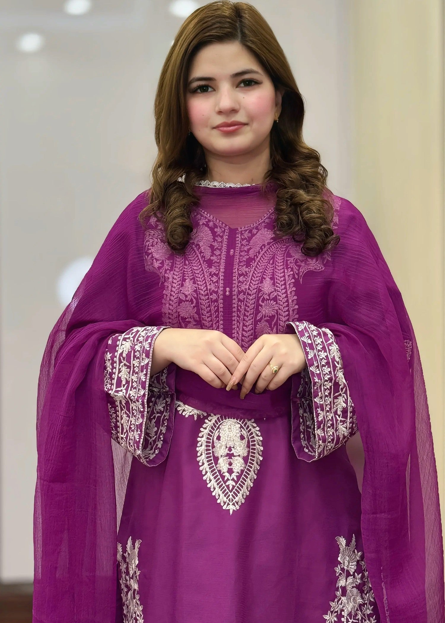 Tehzeeb Libas SAPPHIRE PURPLE EMBROIDERED 3PC