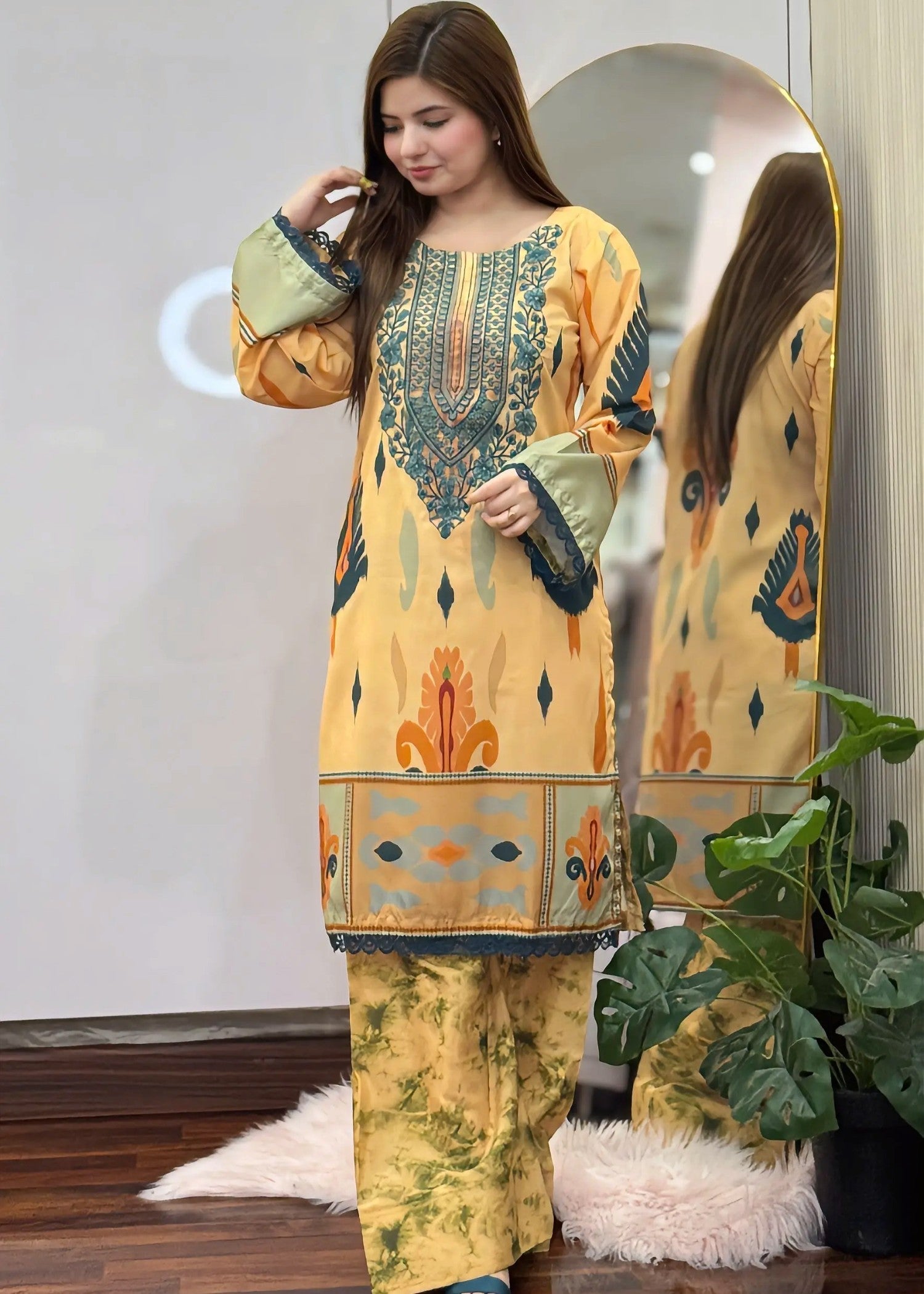 Tehzeeb Libas MINSA EMBROIDERED 2PC
