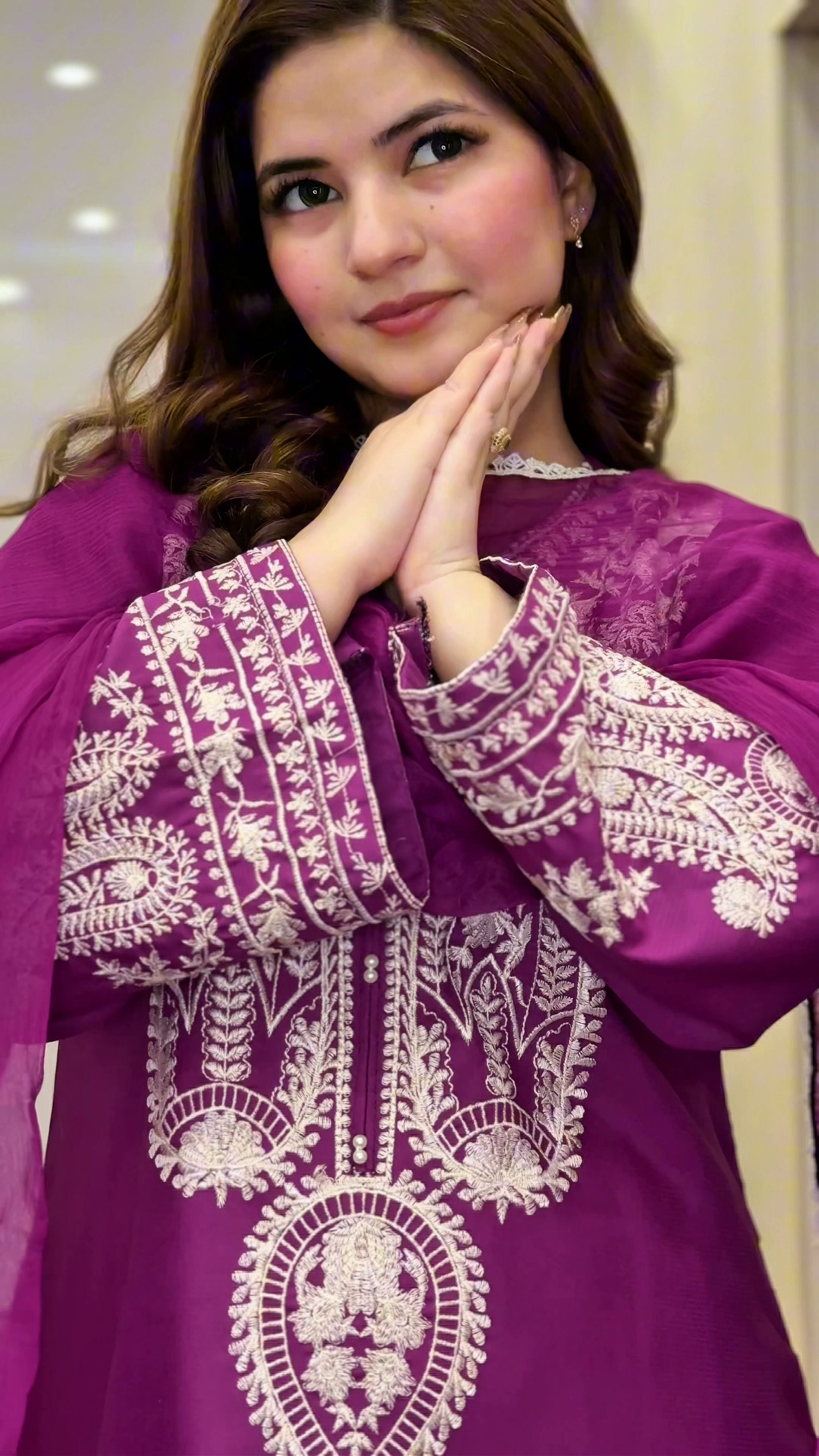 Tehzeeb Libas SAPPHIRE PURPLE EMBROIDERED 3PC