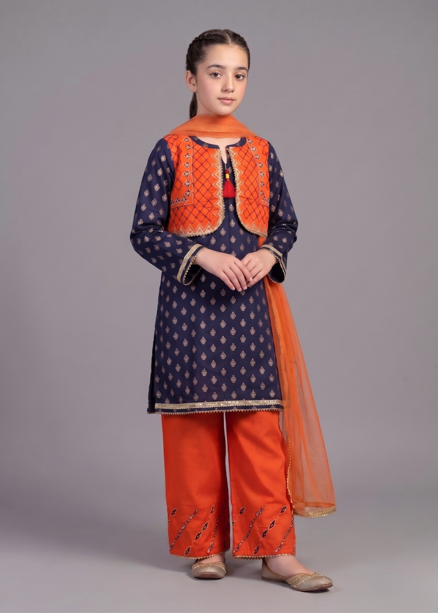 NAVY-JACQUARD-KOTI-KURTA-AND-TROUSER