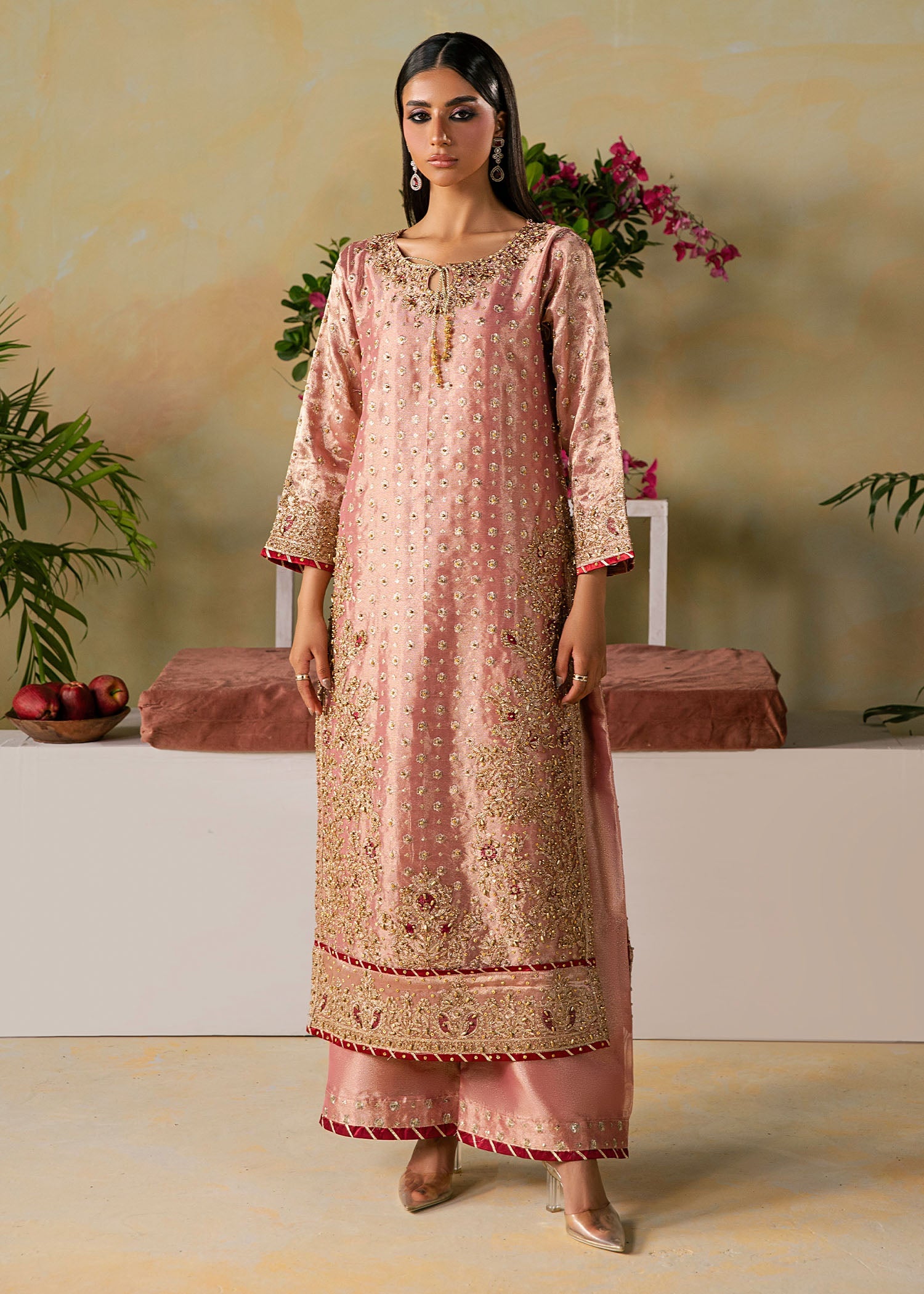 ELEGANT-PINK-BANARASI-SILK-EMBROIDERED-KURTA-SET