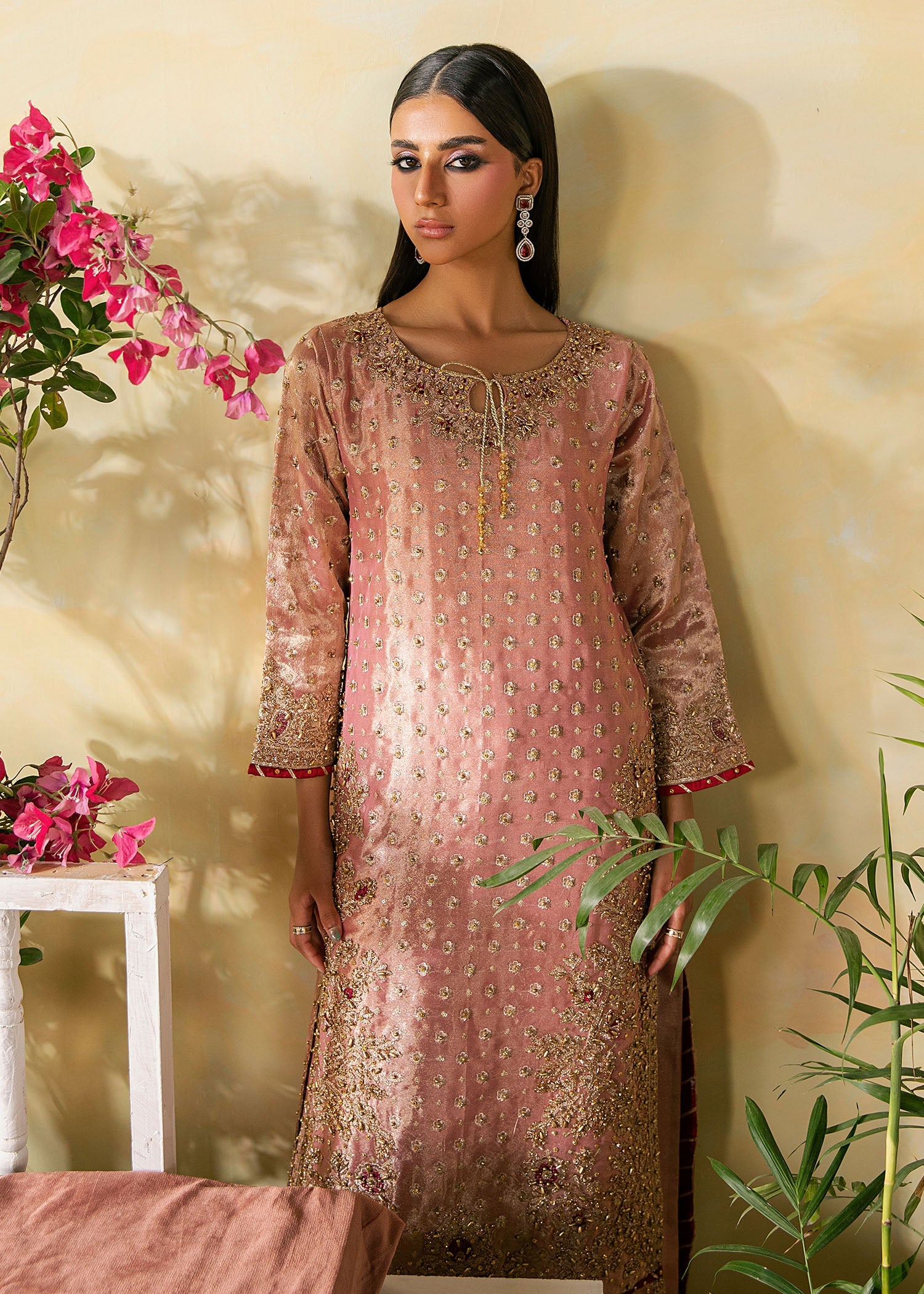 ELEGANT-PINK-BANARASI-SILK-EMBROIDERED-KURTA-SET