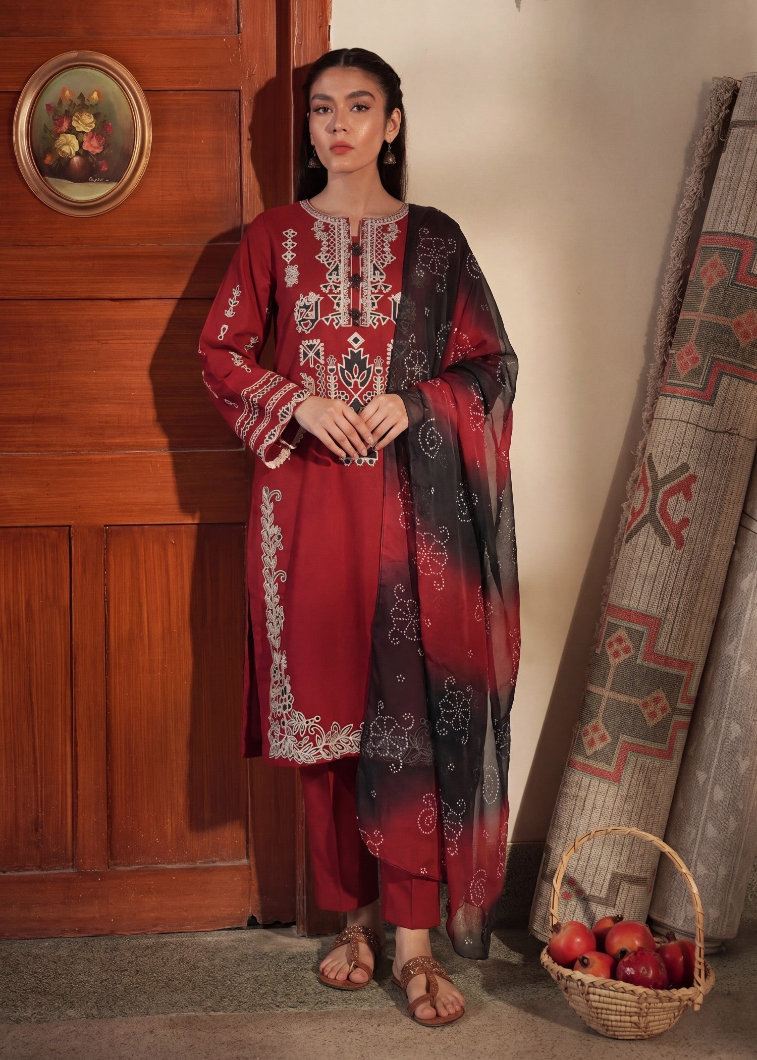 Sahibas By Mirza Crowne Maroon
