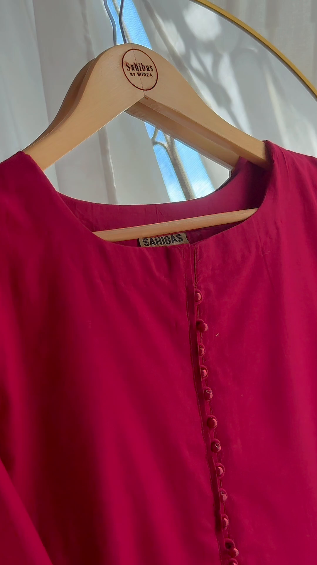 Lawn Kurta Set in Rose red
