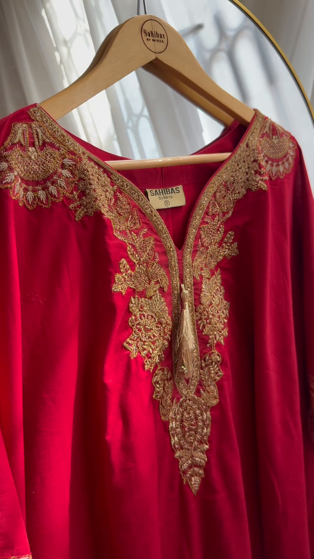 Sahibas By Mirza Crescent Maroon