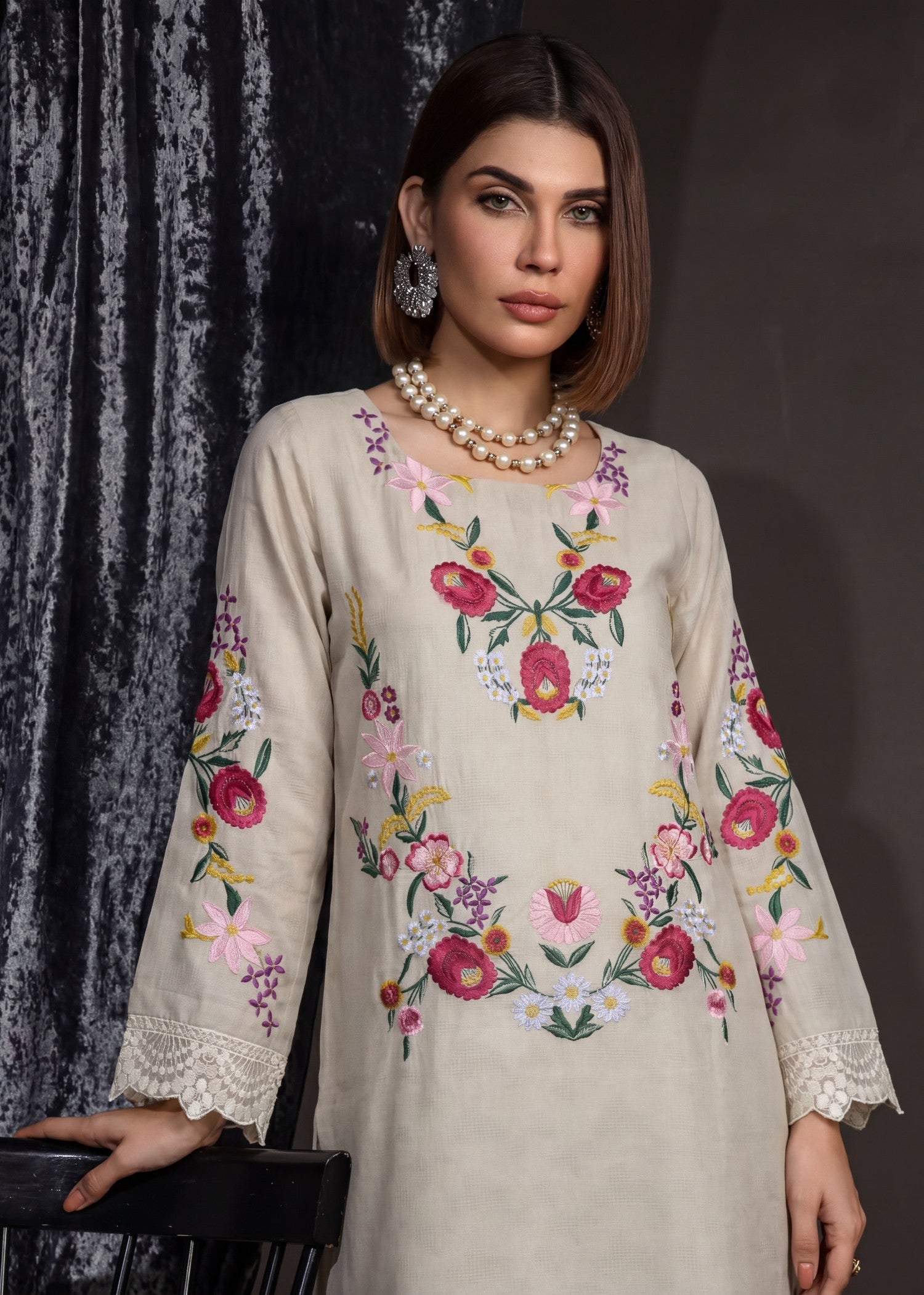 Sahibas By Mirza Daffodil Ivory