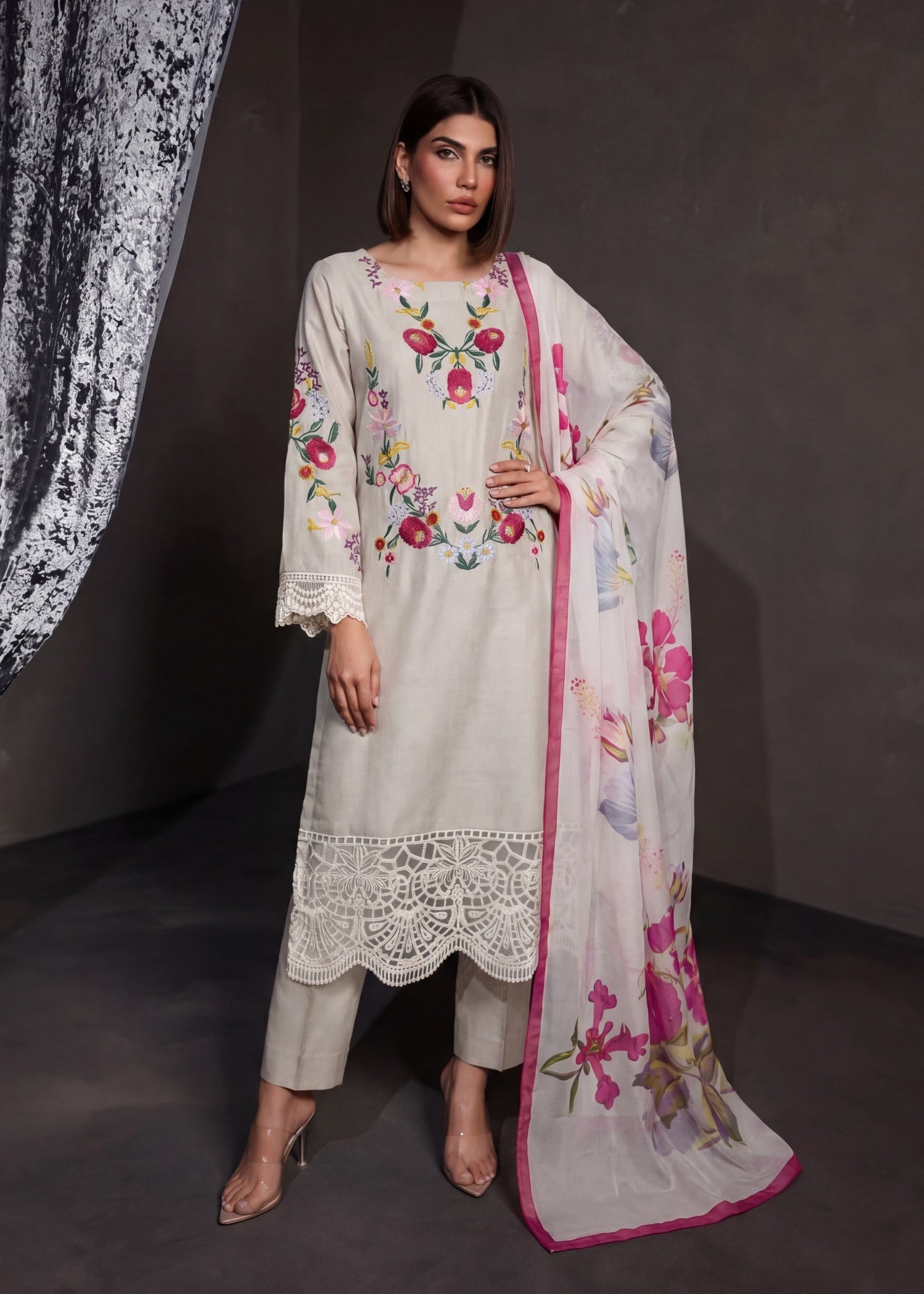 Sahibas By Mirza Daffodil Ivory