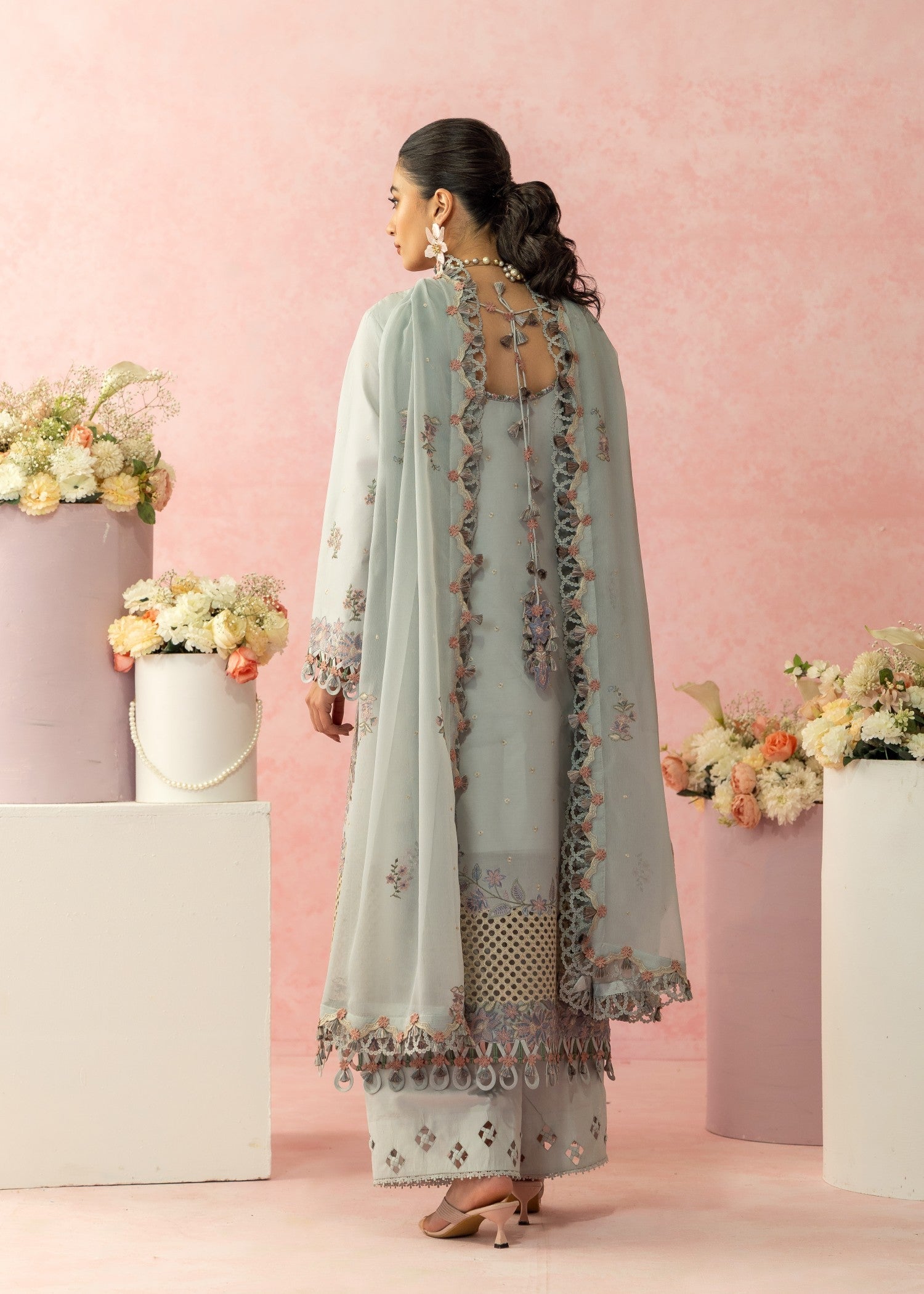 AJULW-01-3 - Embroidered Lawn Stitched Pcs